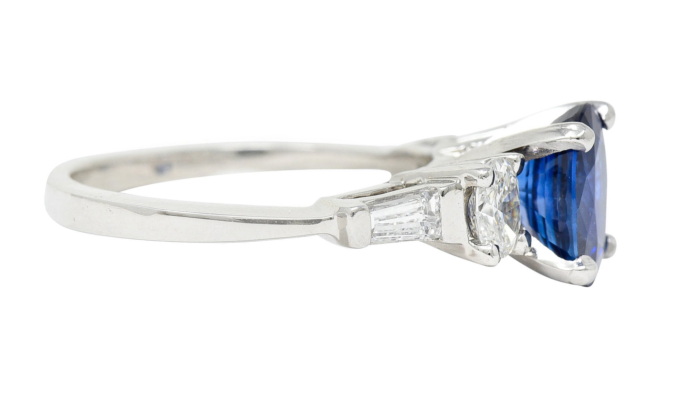 Contemporary 3.35 CTW Sapphire Diamond Platinum RingRing - Wilson's Estate Jewelry