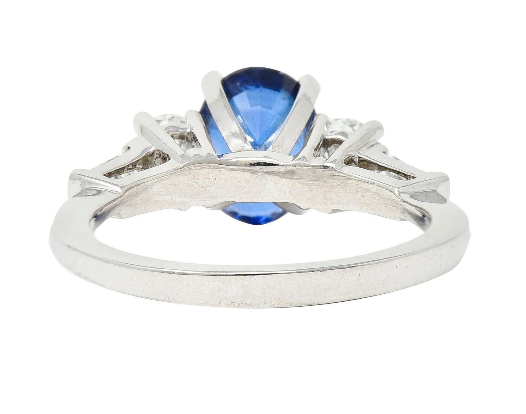 Contemporary 3.35 CTW Sapphire Diamond Platinum RingRing - Wilson's Estate Jewelry