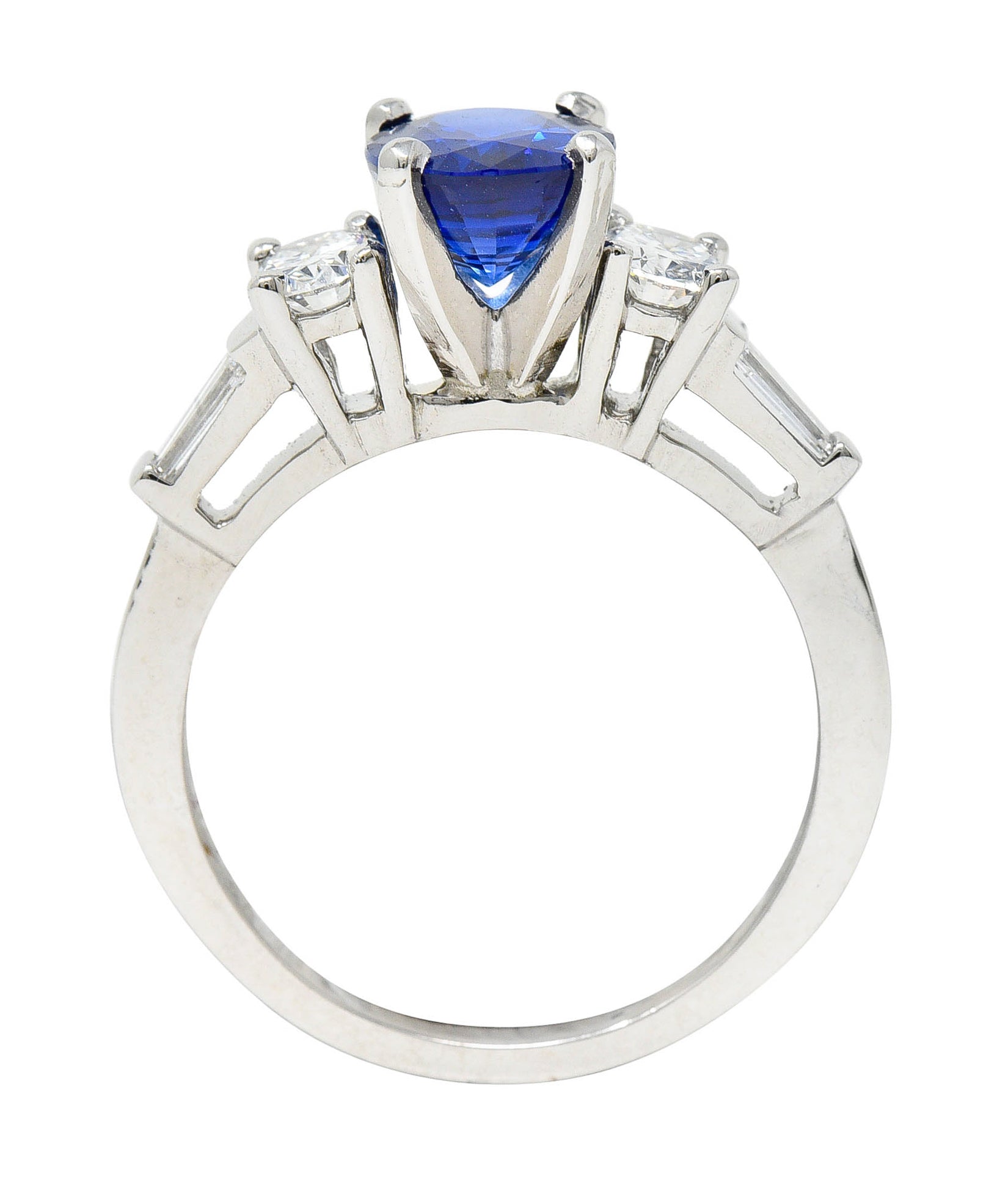 Contemporary 3.35 CTW Sapphire Diamond Platinum RingRing - Wilson's Estate Jewelry