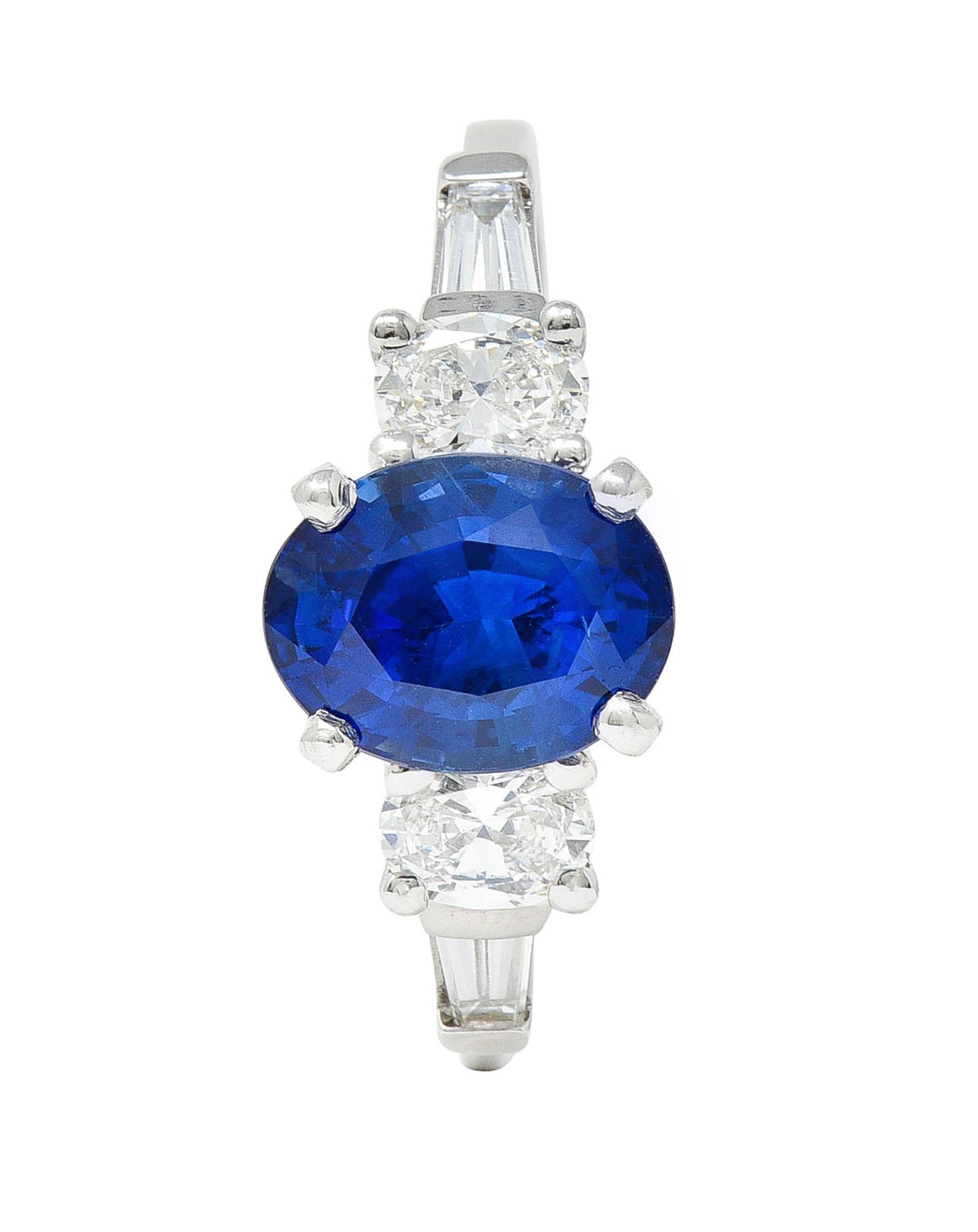 Contemporary 3.35 CTW Sapphire Diamond Platinum RingRing - Wilson's Estate Jewelry