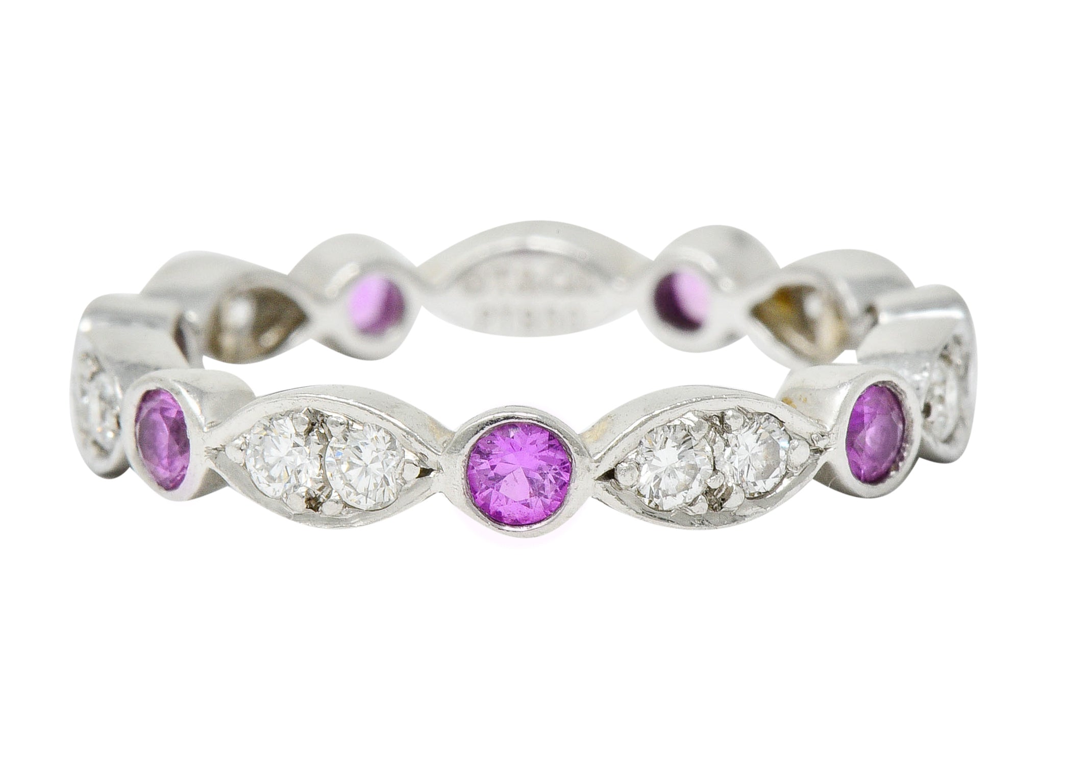 Tiffany & Co. Diamond Pink Sapphire Platinum Tiffany Jazz Band RingRing - Wilson's Estate Jewelry