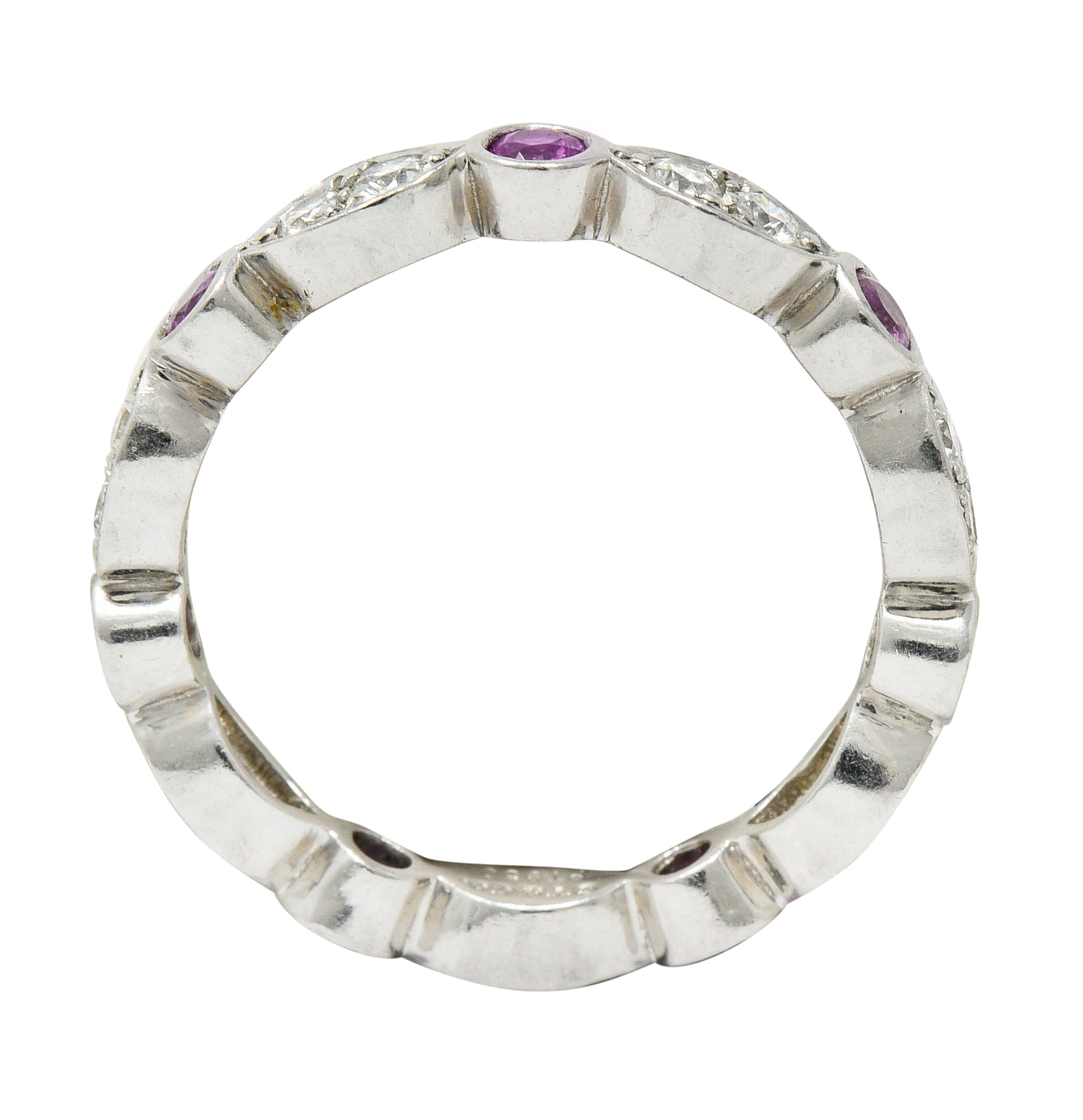 Tiffany & Co. Diamond Pink Sapphire Platinum Tiffany Jazz Band RingRing - Wilson's Estate Jewelry