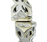 Bulgari 2.88 CTW Diamond Cultured Pearl 18 Karat White Gold X Cuff Braceletbracelet - Wilson's Estate Jewelry