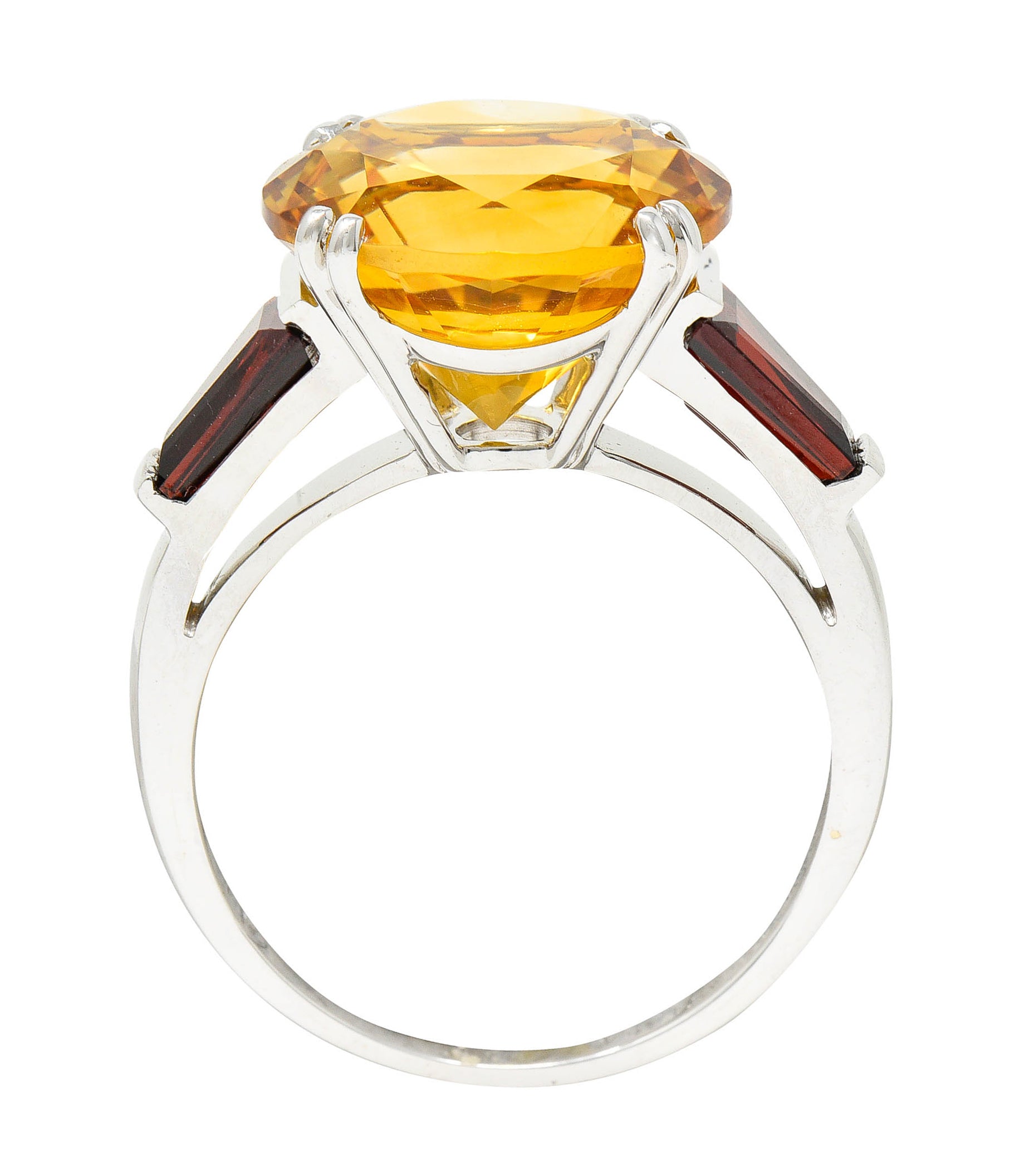 Mauboussin Paris Citrine Garnet 18 Karat White Gold Cocktail RingRing - Wilson's Estate Jewelry