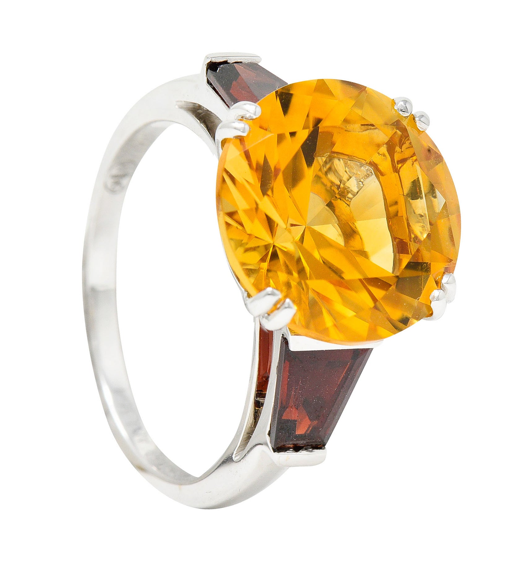 Mauboussin Paris Citrine Garnet 18 Karat White Gold Cocktail RingRing - Wilson's Estate Jewelry