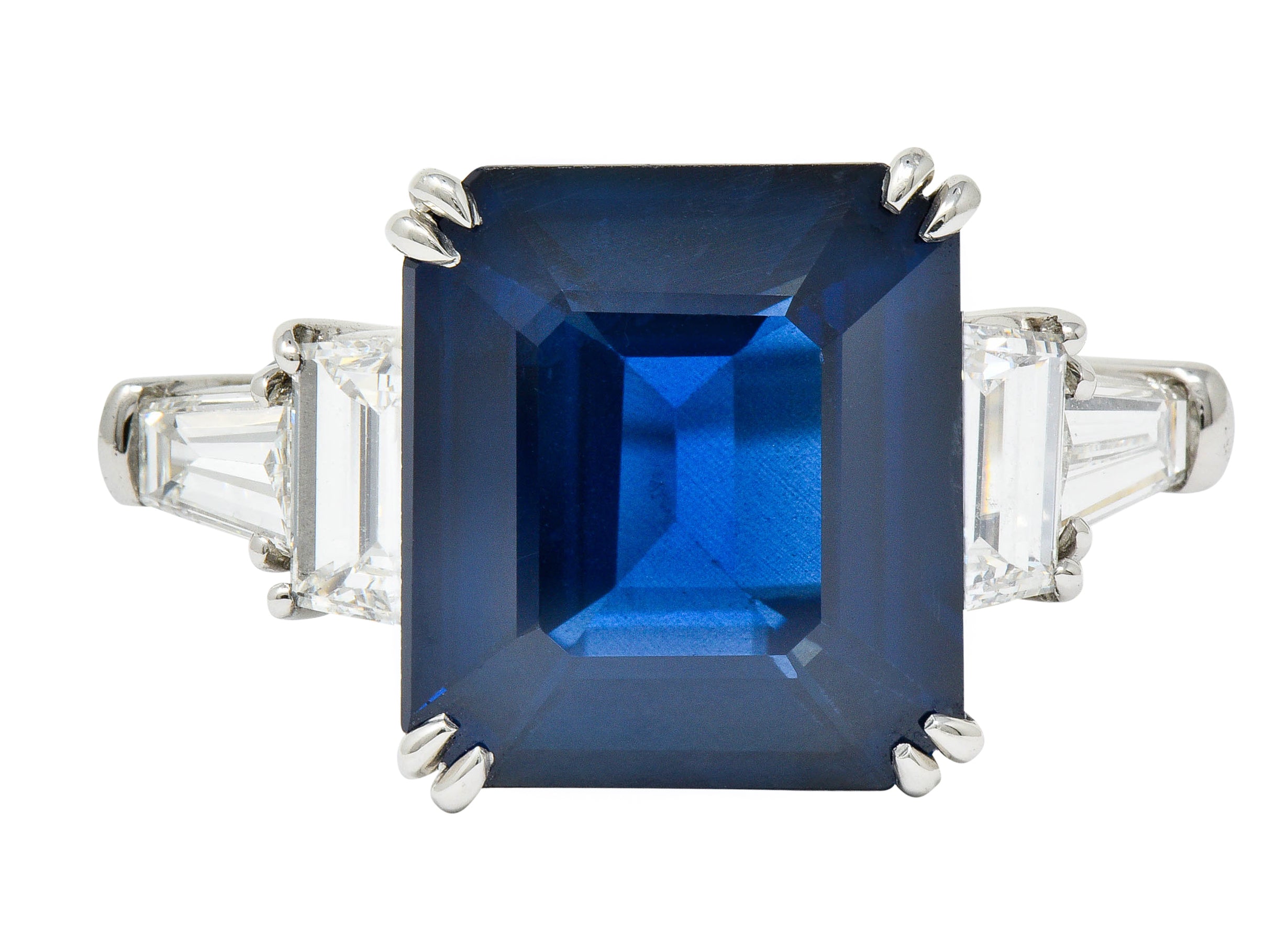 Substantial 11.35 CTW Sapphire Diamond Platinum Statement RingRing - Wilson's Estate Jewelry