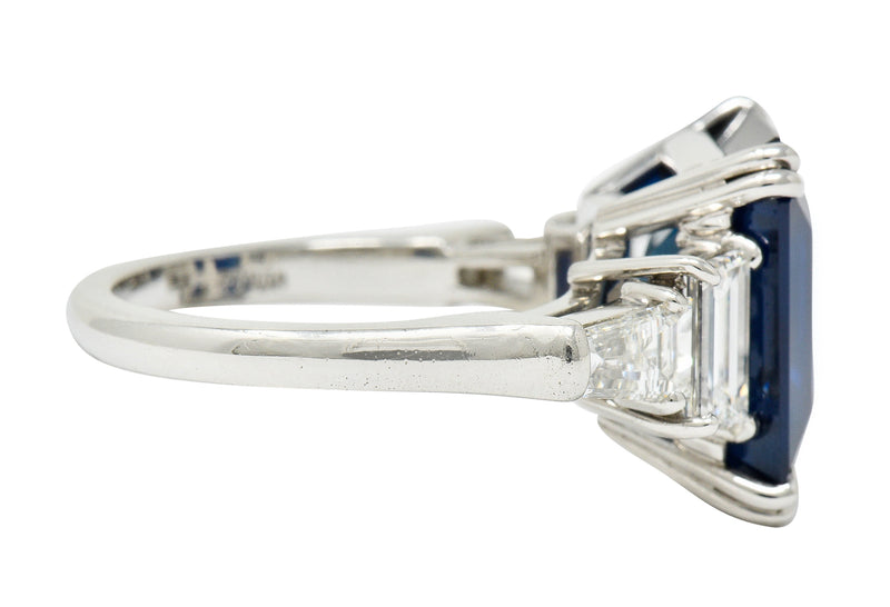 Substantial 11.35 CTW Sapphire Diamond Platinum Statement RingRing - Wilson's Estate Jewelry