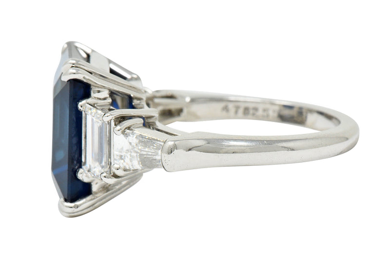 Substantial 11.35 CTW Sapphire Diamond Platinum Statement RingRing - Wilson's Estate Jewelry