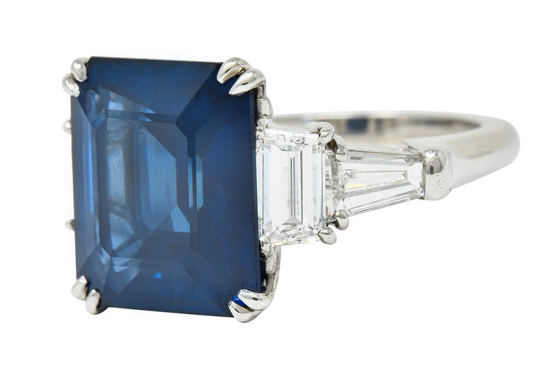 Substantial 11.35 CTW Sapphire Diamond Platinum Statement RingRing - Wilson's Estate Jewelry