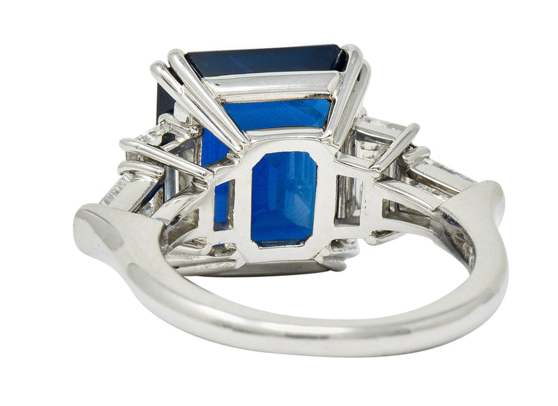 Substantial 11.35 CTW Sapphire Diamond Platinum Statement RingRing - Wilson's Estate Jewelry