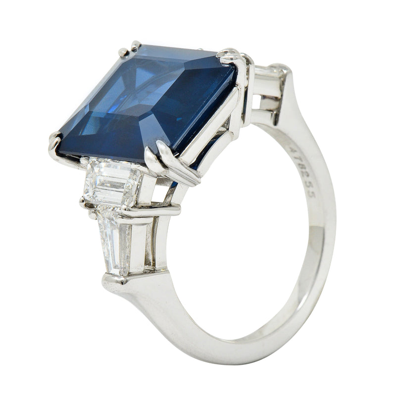 Substantial 11.35 CTW Sapphire Diamond Platinum Statement RingRing - Wilson's Estate Jewelry