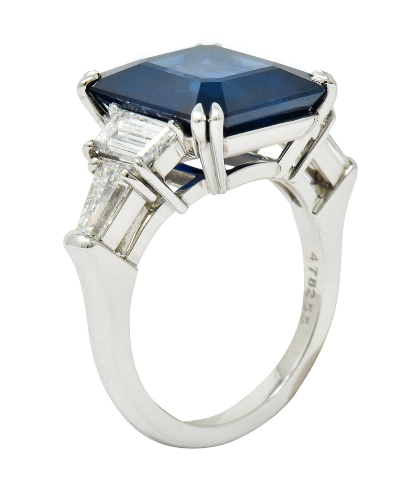 Substantial 11.35 CTW Sapphire Diamond Platinum Statement RingRing - Wilson's Estate Jewelry