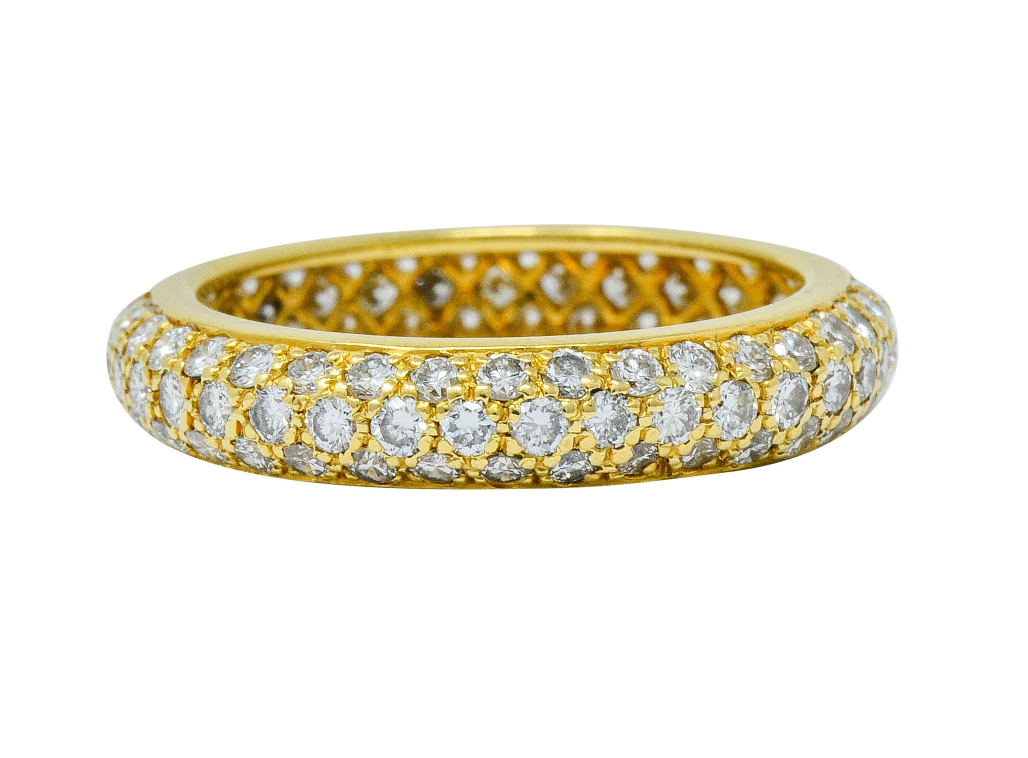 Cartier 1.30 CTW Pave Diamond 18 Karat Gold Vintage Etincelle Eternity Band RingRing - Wilson's Estate Jewelry