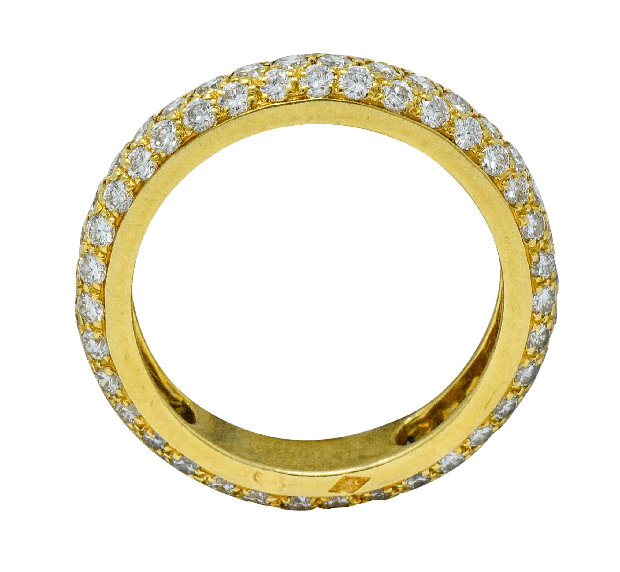 Cartier 1.30 CTW Pave Diamond 18 Karat Gold Vintage Etincelle Eternity Band RingRing - Wilson's Estate Jewelry