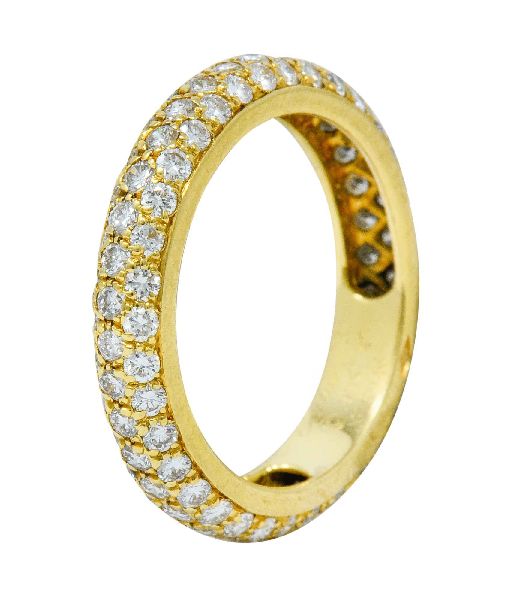 Cartier 1.30 CTW Pave Diamond 18 Karat Gold Vintage Etincelle Eternity Band RingRing - Wilson's Estate Jewelry