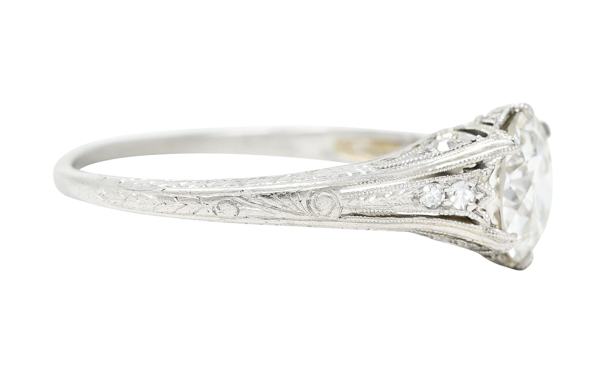 Art Deco 1.42 CTW Diamond Platinum Lily Of Valley Engagement RingRing - Wilson's Estate Jewelry