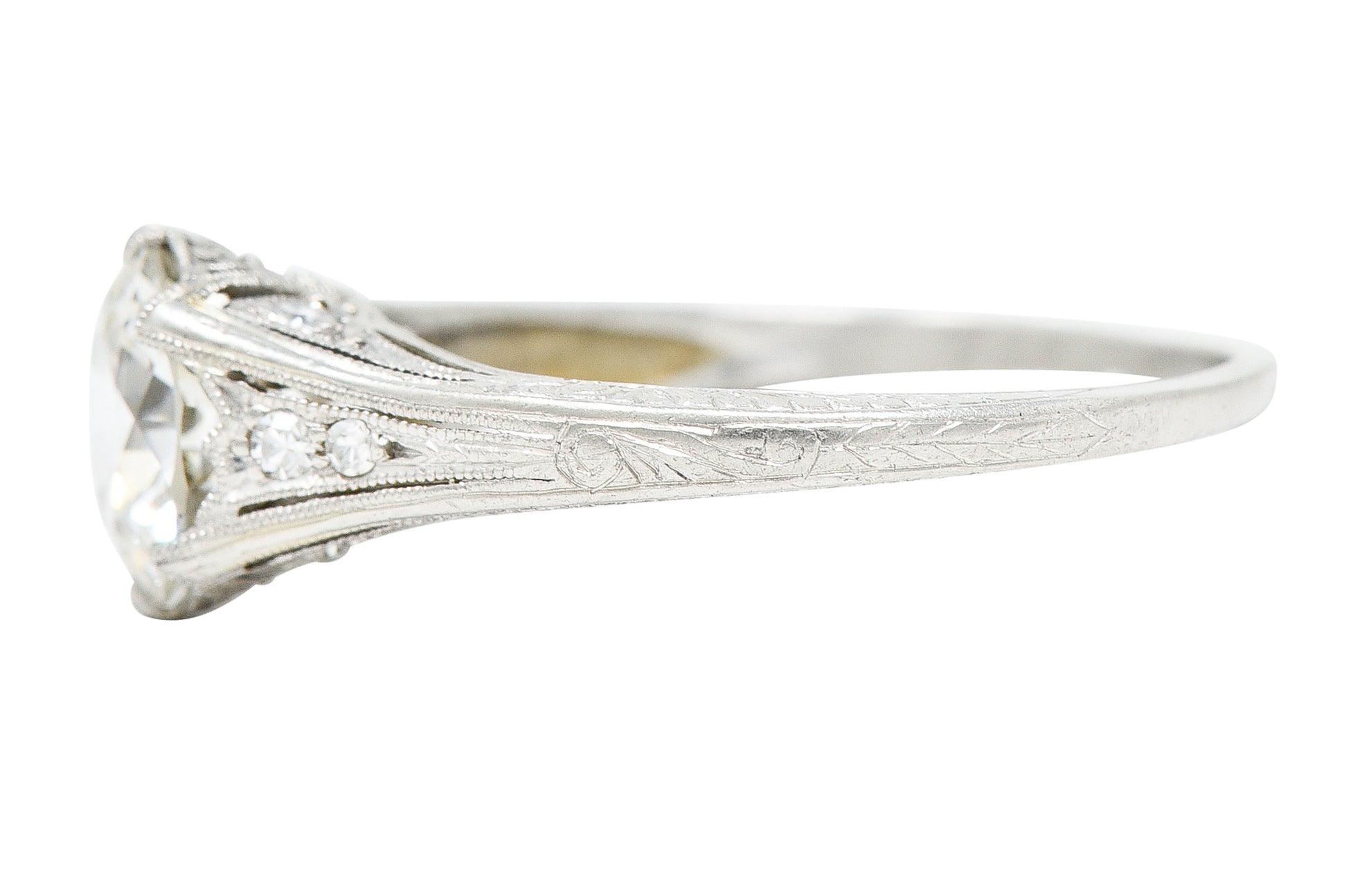 Art Deco 1.42 CTW Diamond Platinum Lily Of Valley Engagement RingRing - Wilson's Estate Jewelry