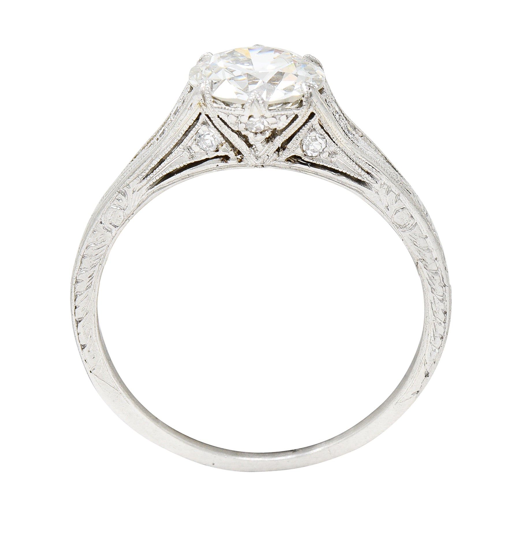 Art Deco 1.42 CTW Diamond Platinum Lily Of Valley Engagement RingRing - Wilson's Estate Jewelry