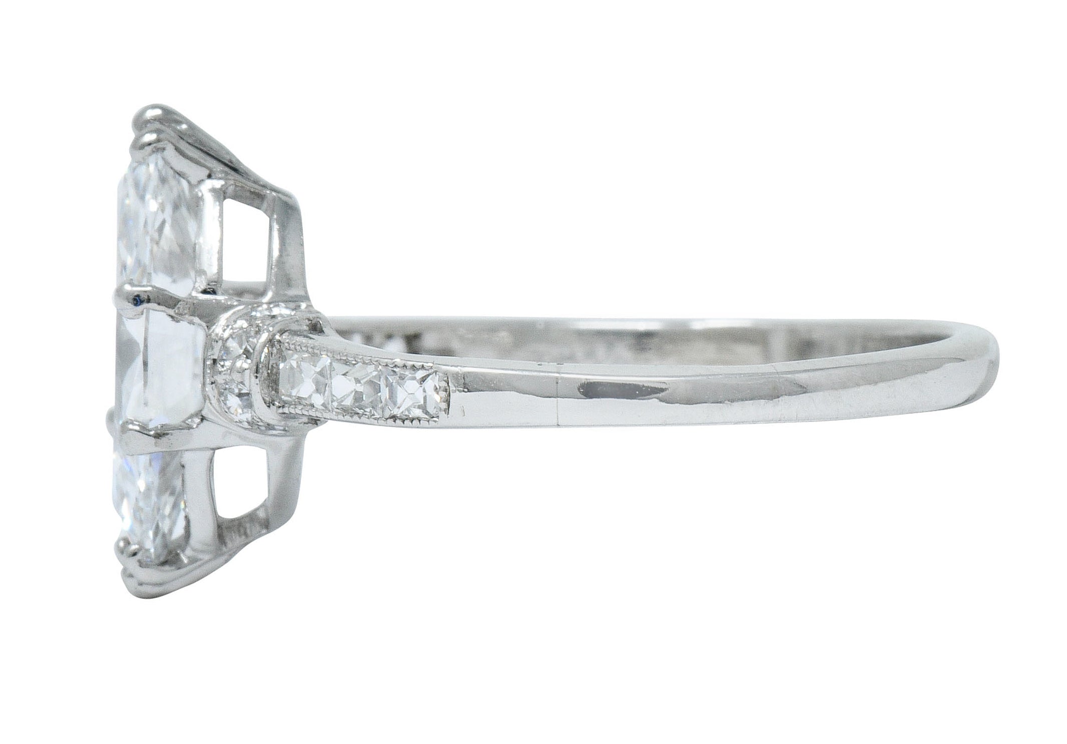 Tiffany & Co. 1.69 CTW Art Deco Marquise Cut Diamond Platinum Engagement Ring GIARing - Wilson's Estate Jewelry