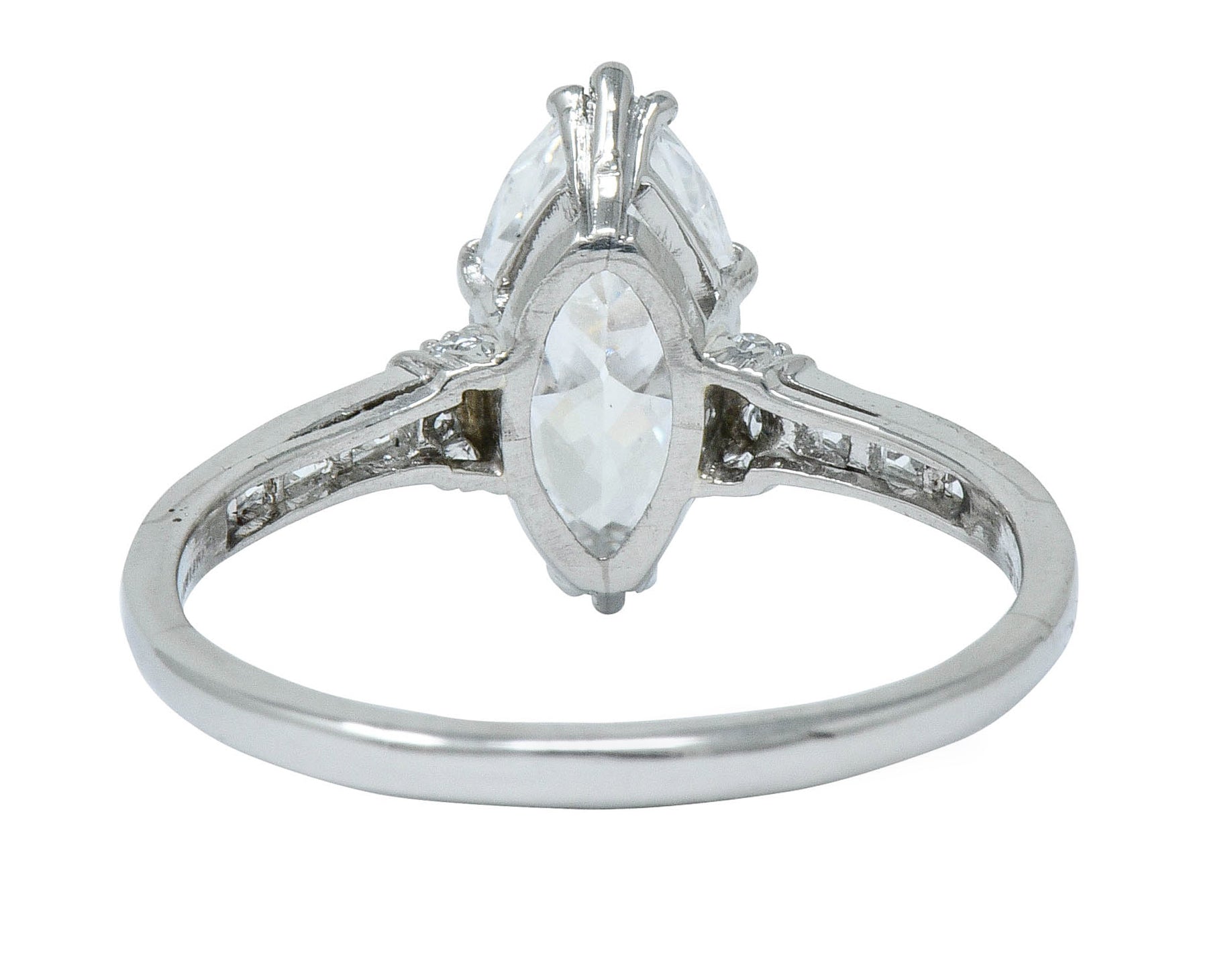 Tiffany & Co. 1.69 CTW Art Deco Marquise Cut Diamond Platinum Engagement Ring GIARing - Wilson's Estate Jewelry