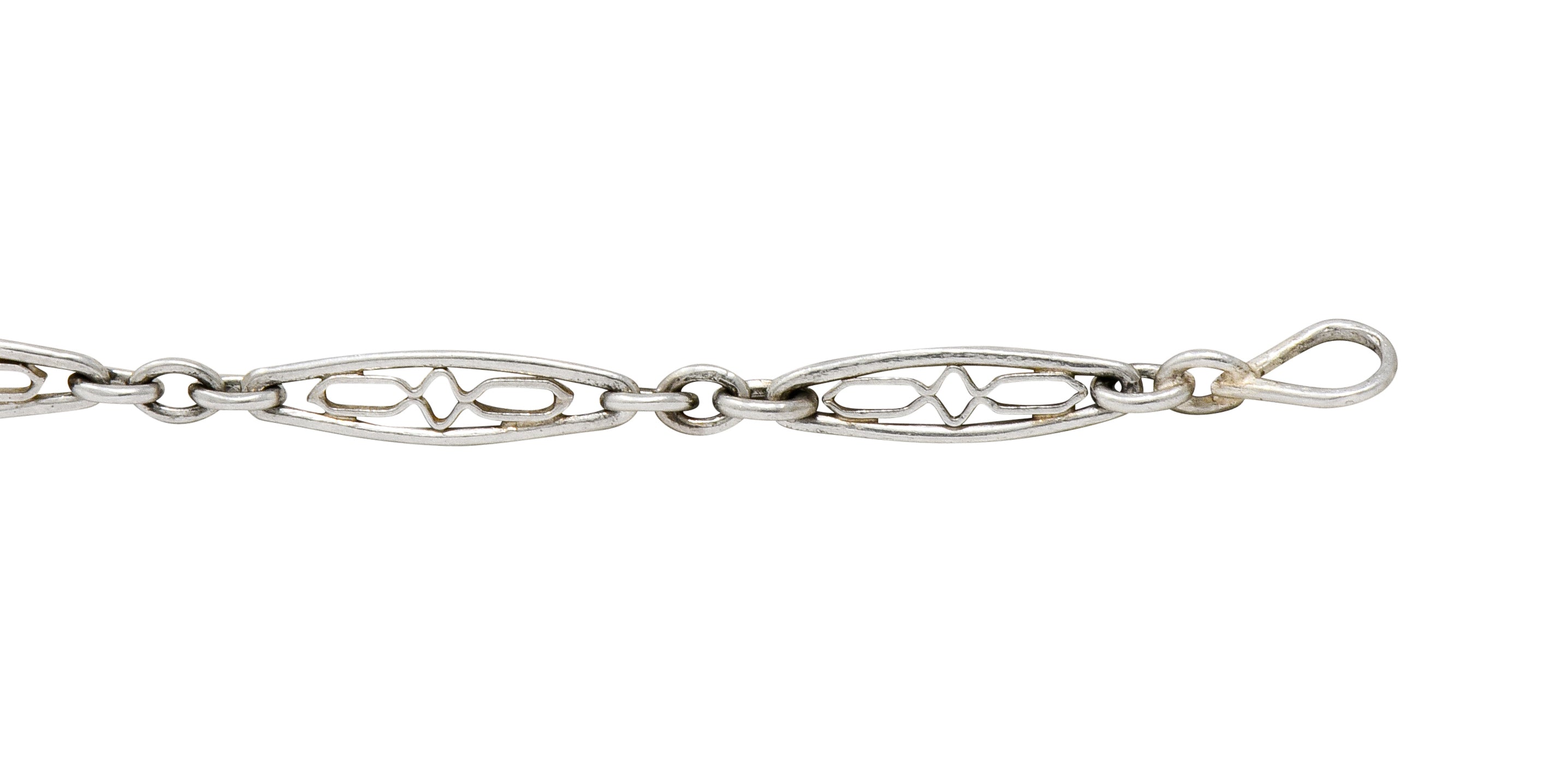 Delicate Art Deco Platinum Filigree Link Bracelet - Wilson's Estate Jewelry