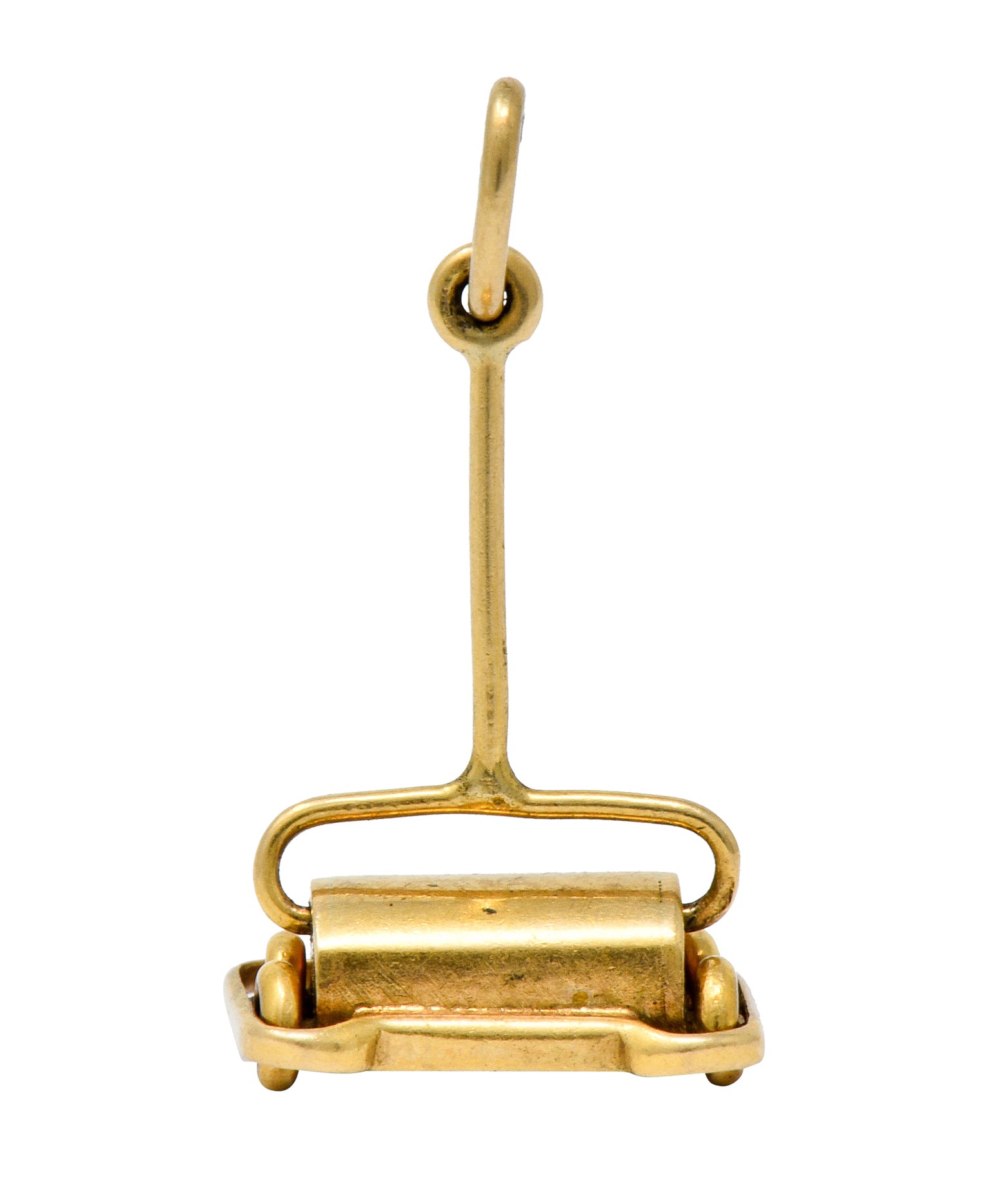 Retro Articulated 14 Karat Gold Antique Bissell Floor Sweeper Charm - Wilson's Estate Jewelry