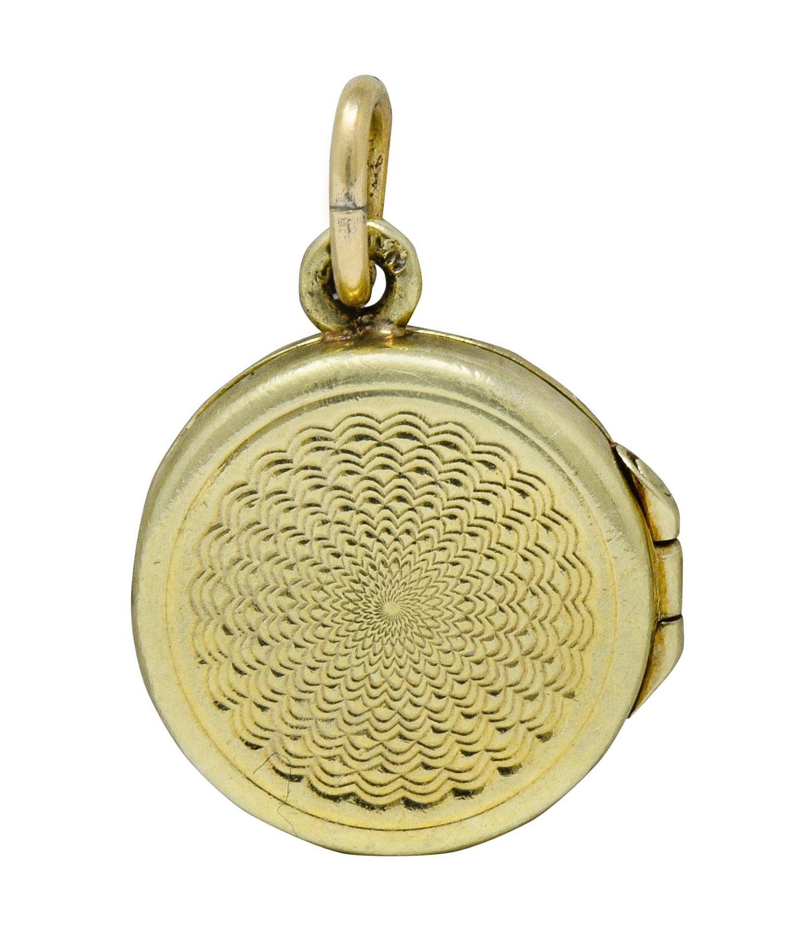 Sloan & Co. Retro 14 Karat Gold Makeup Compact Charmcharm - Wilson's Estate Jewelry