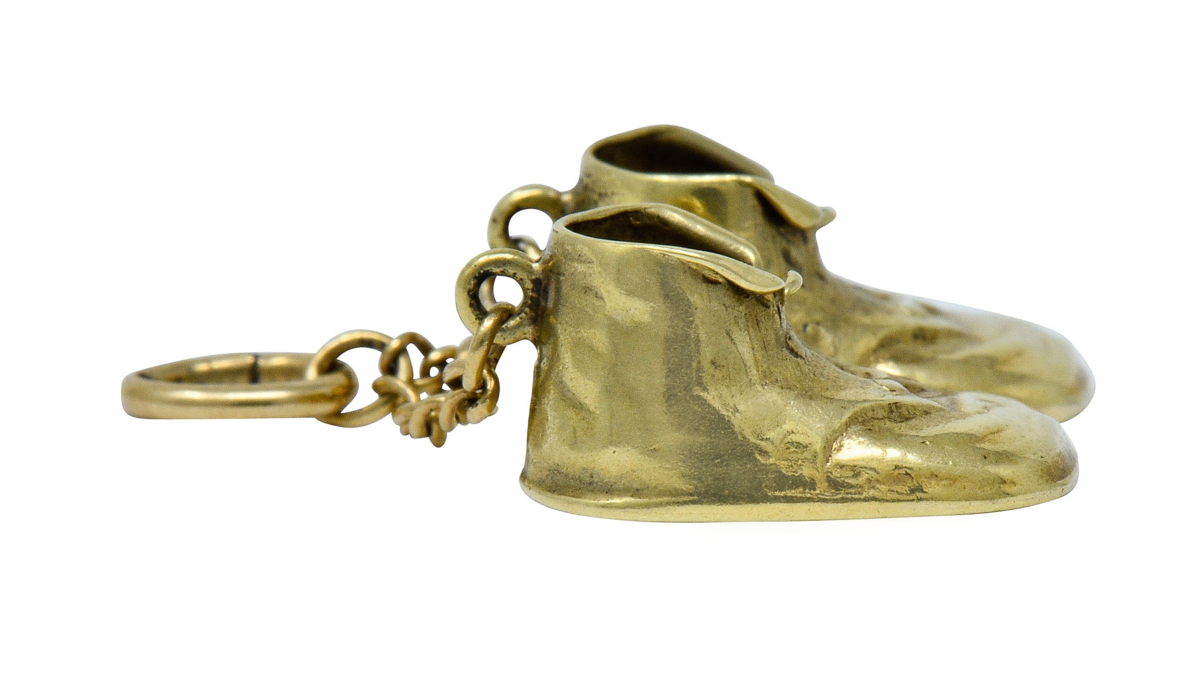 Sloan & Co. Retro 14 Karat Gold Articulated Baby Shoe Charmcharm - Wilson's Estate Jewelry