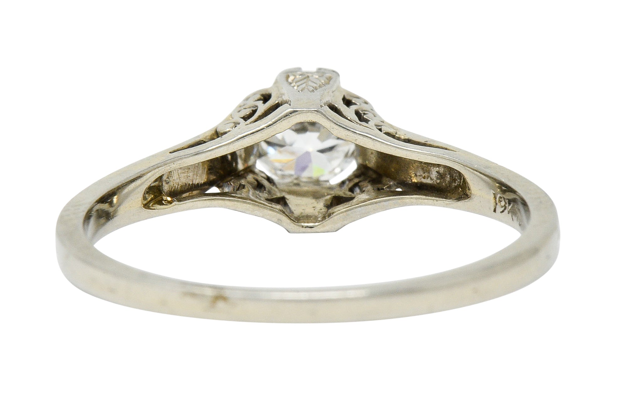 Art Deco 0.33 CTW Diamond 19 Karat White Gold Engagement RingRing - Wilson's Estate Jewelry