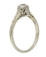 Art Deco 0.33 CTW Diamond 19 Karat White Gold Engagement RingRing - Wilson's Estate Jewelry