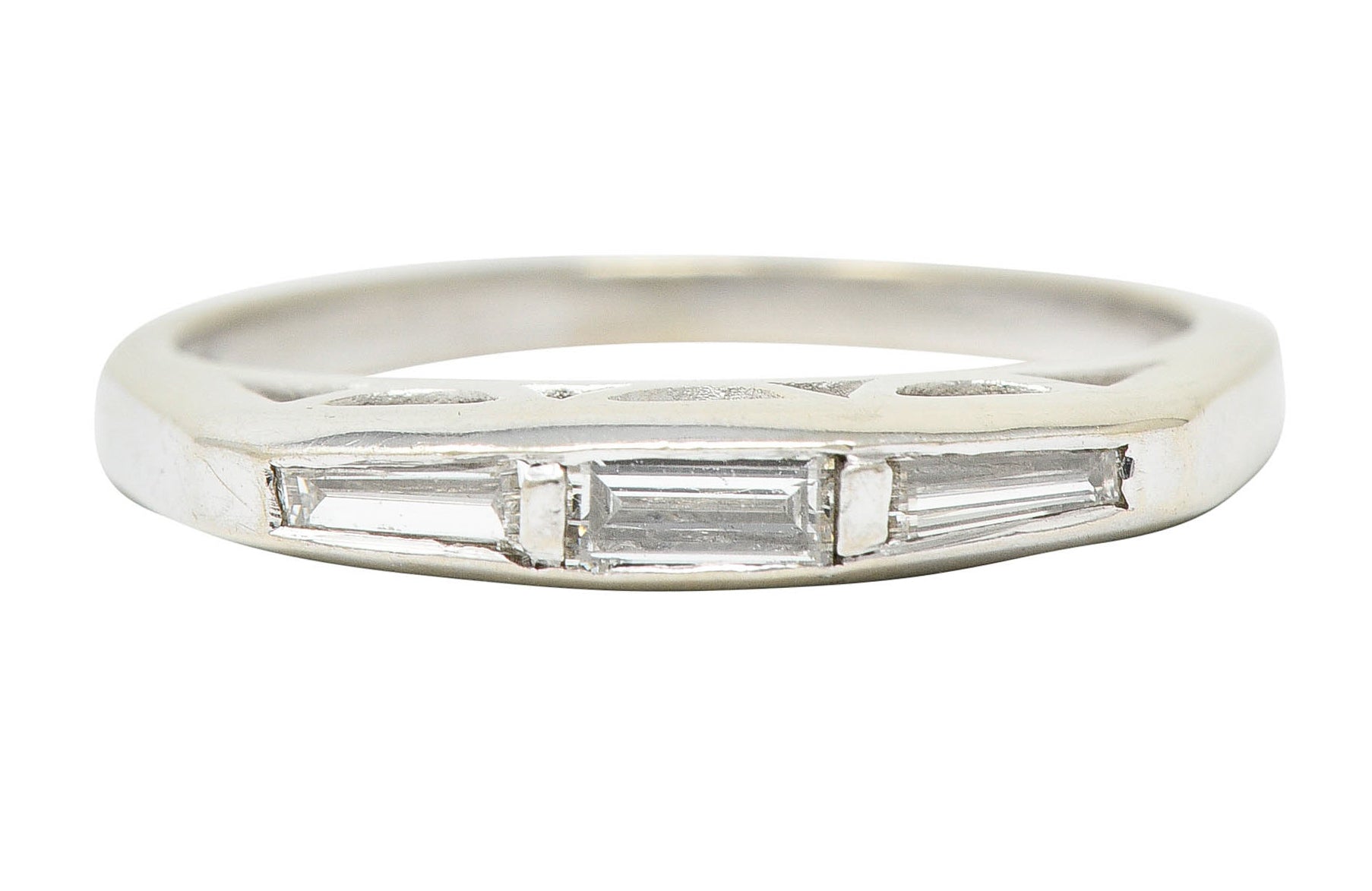 1940's Retro 0.25 CTW Diamond 14 Karat White Gold Band RingRing - Wilson's Estate Jewelry