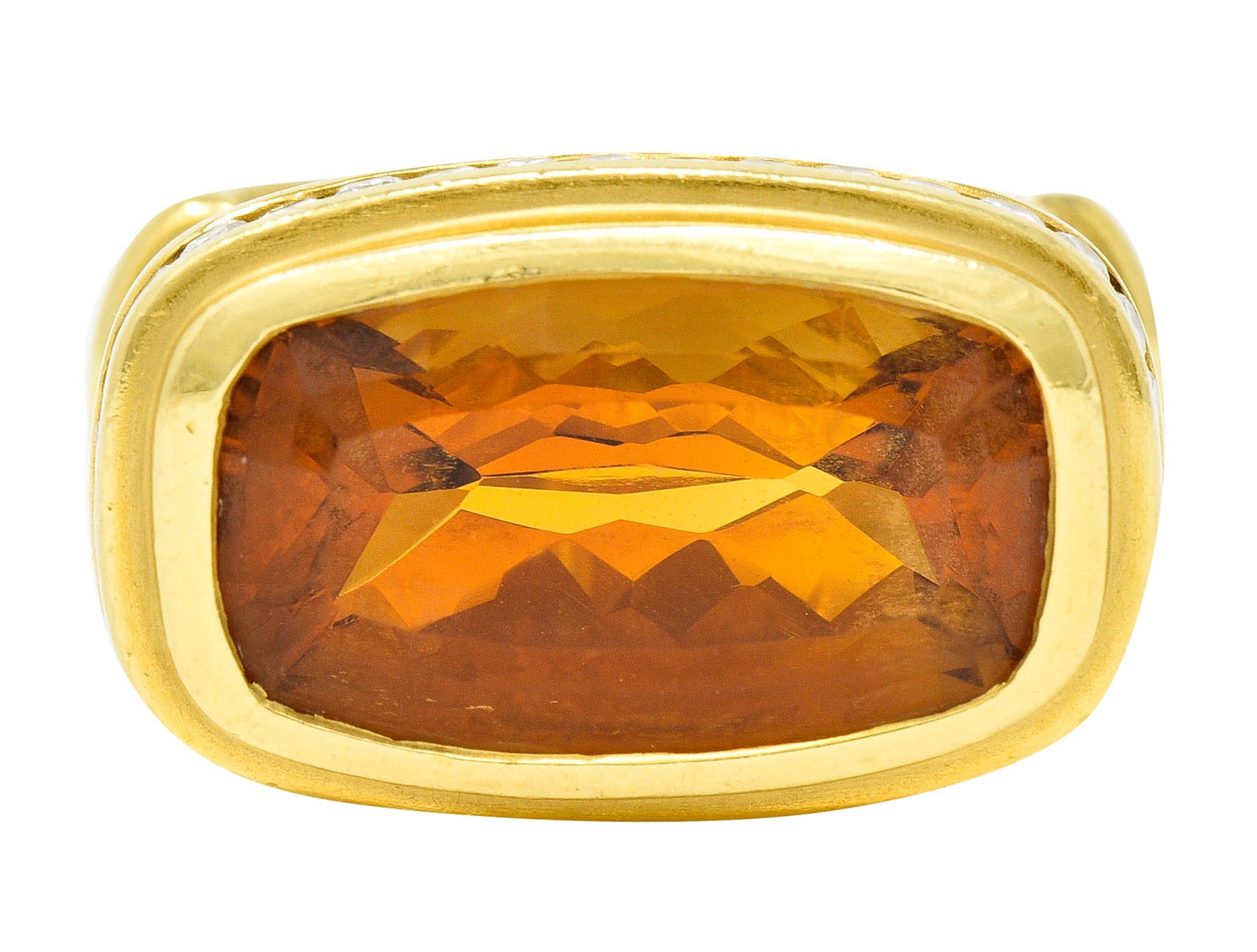 Seidengang Citrine Diamond 18 Karat Gold Gemstone RingRing - Wilson's Estate Jewelry