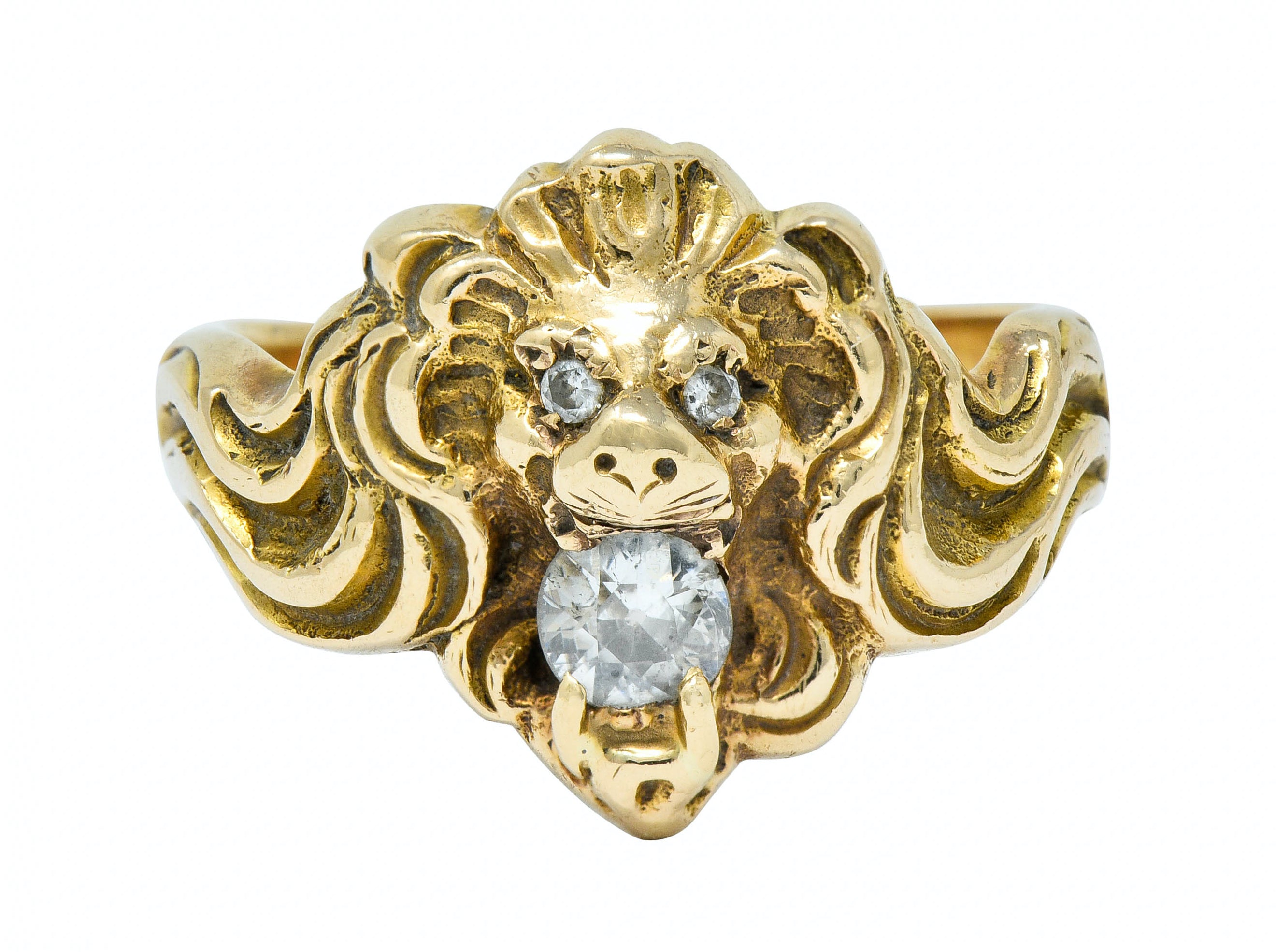 Victorian Diamond 14 Karat Gold Lion Band Ring Circa 1890Ring - Wilson's Estate Jewelry