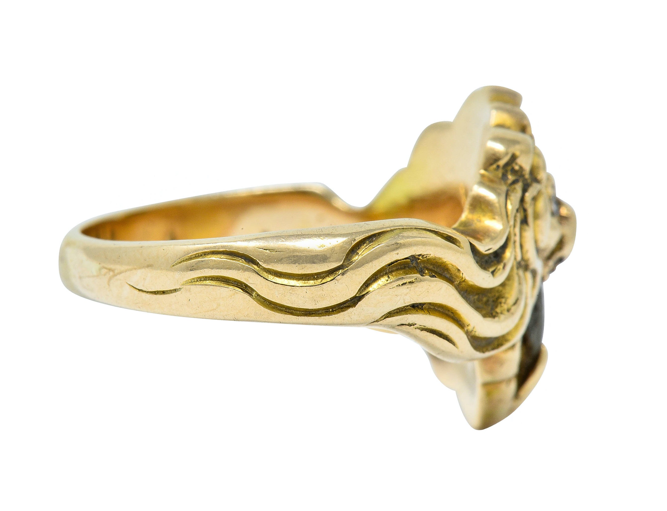 Victorian Diamond 14 Karat Gold Lion Band Ring Circa 1890Ring - Wilson's Estate Jewelry