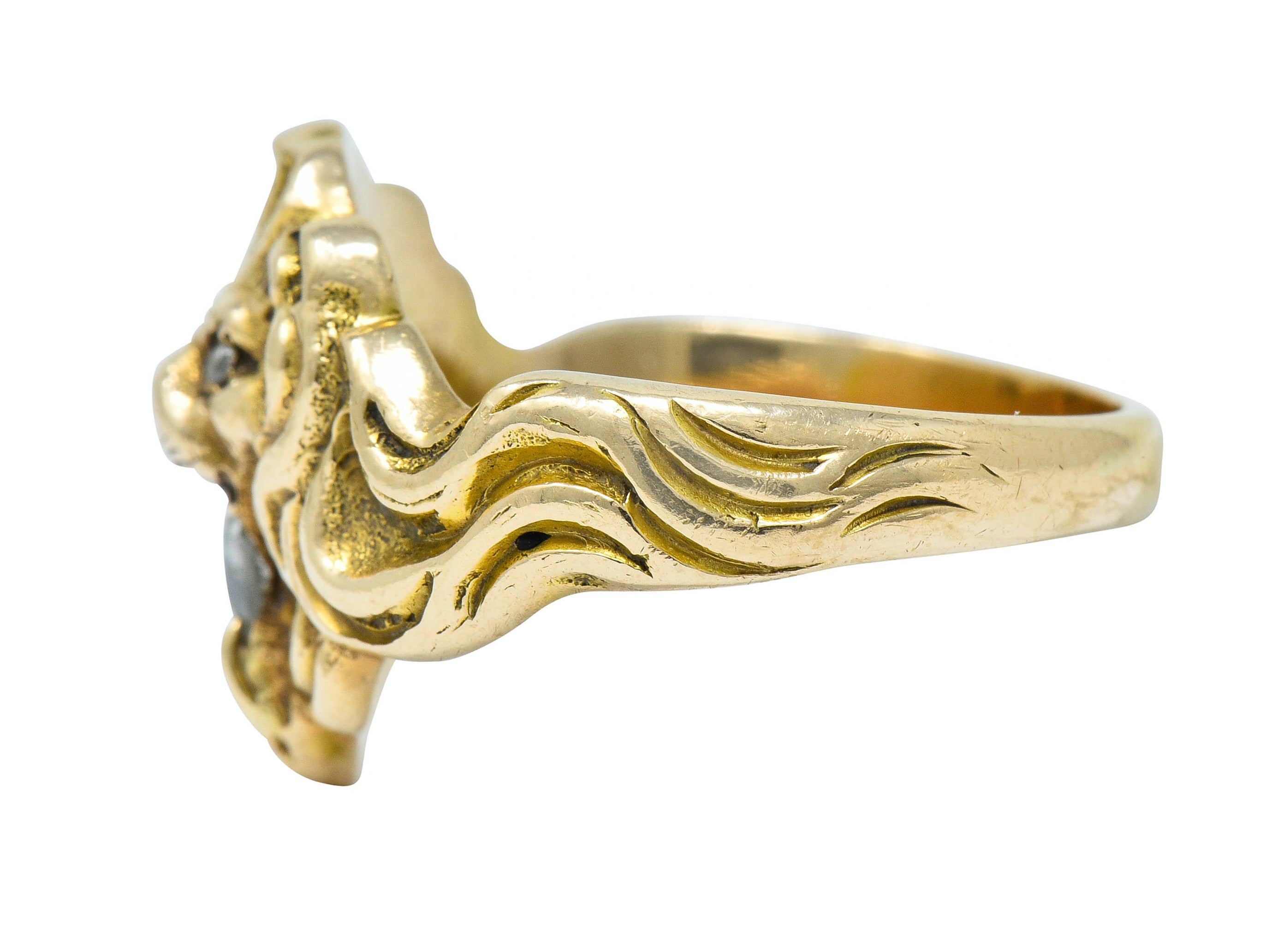 Victorian Diamond 14 Karat Gold Lion Band Ring Circa 1890Ring - Wilson's Estate Jewelry