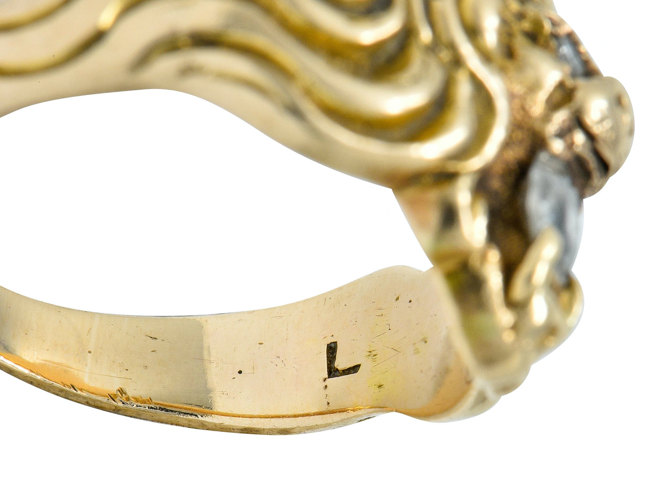 Victorian Diamond 14 Karat Gold Lion Band Ring Circa 1890Ring - Wilson's Estate Jewelry