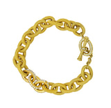 Modern 1.75 CTW Pave Diamond 18 Karat Gold Curb Link Toggle Braceletbracelet - Wilson's Estate Jewelry