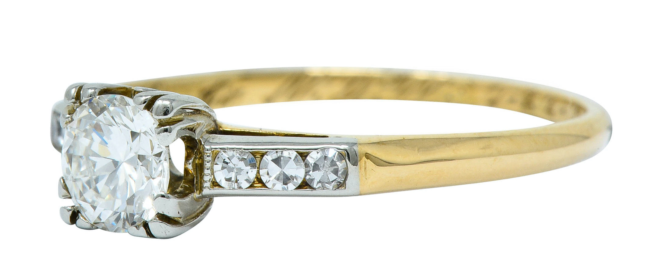 Art Deco Diamond 14 Karat Two-Tone Gold Engagement RingRing - Wilson's Estate Jewelry