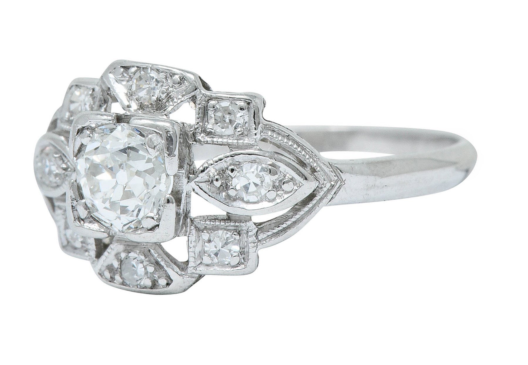 Sweet Edwardian 0.50 CTW Diamond Platinum Dinner RingRing - Wilson's Estate Jewelry