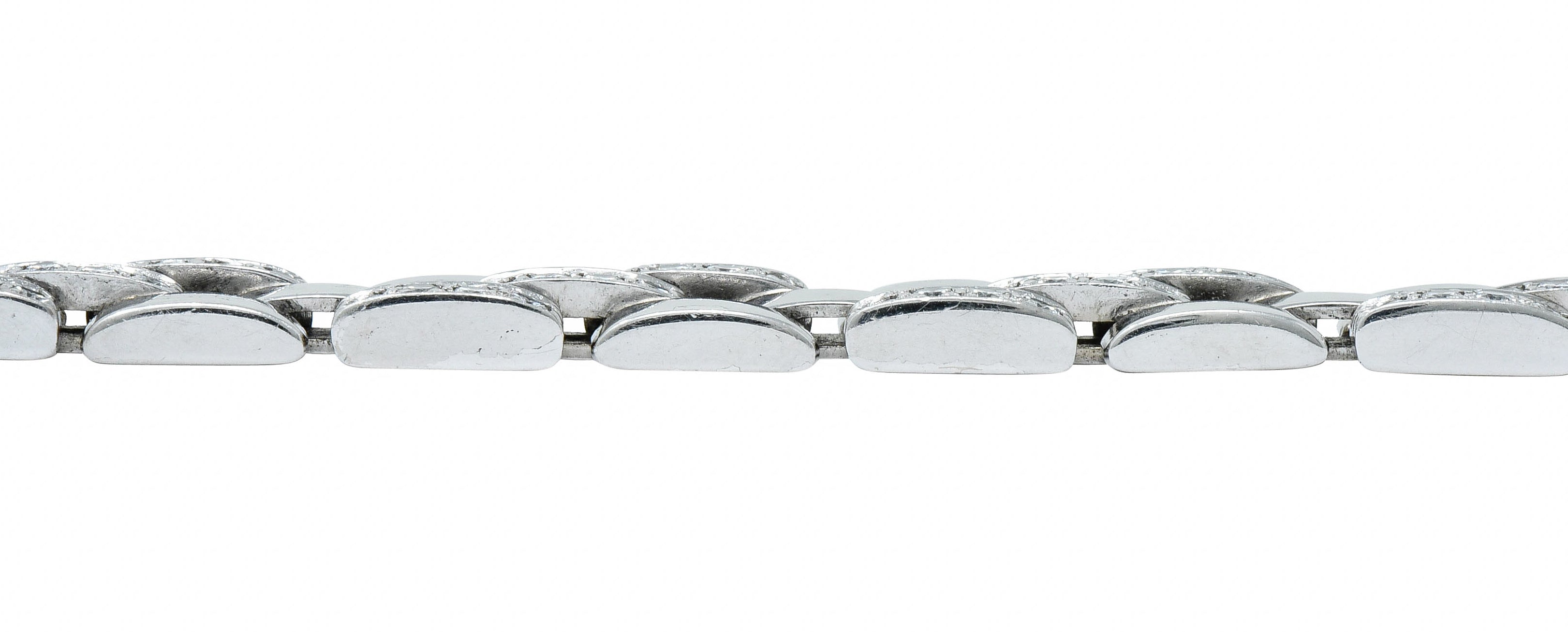 Cartier Diamond Maillon Panthere 18 Karat White Gold Link Bracelet Frenchbracelet - Wilson's Estate Jewelry