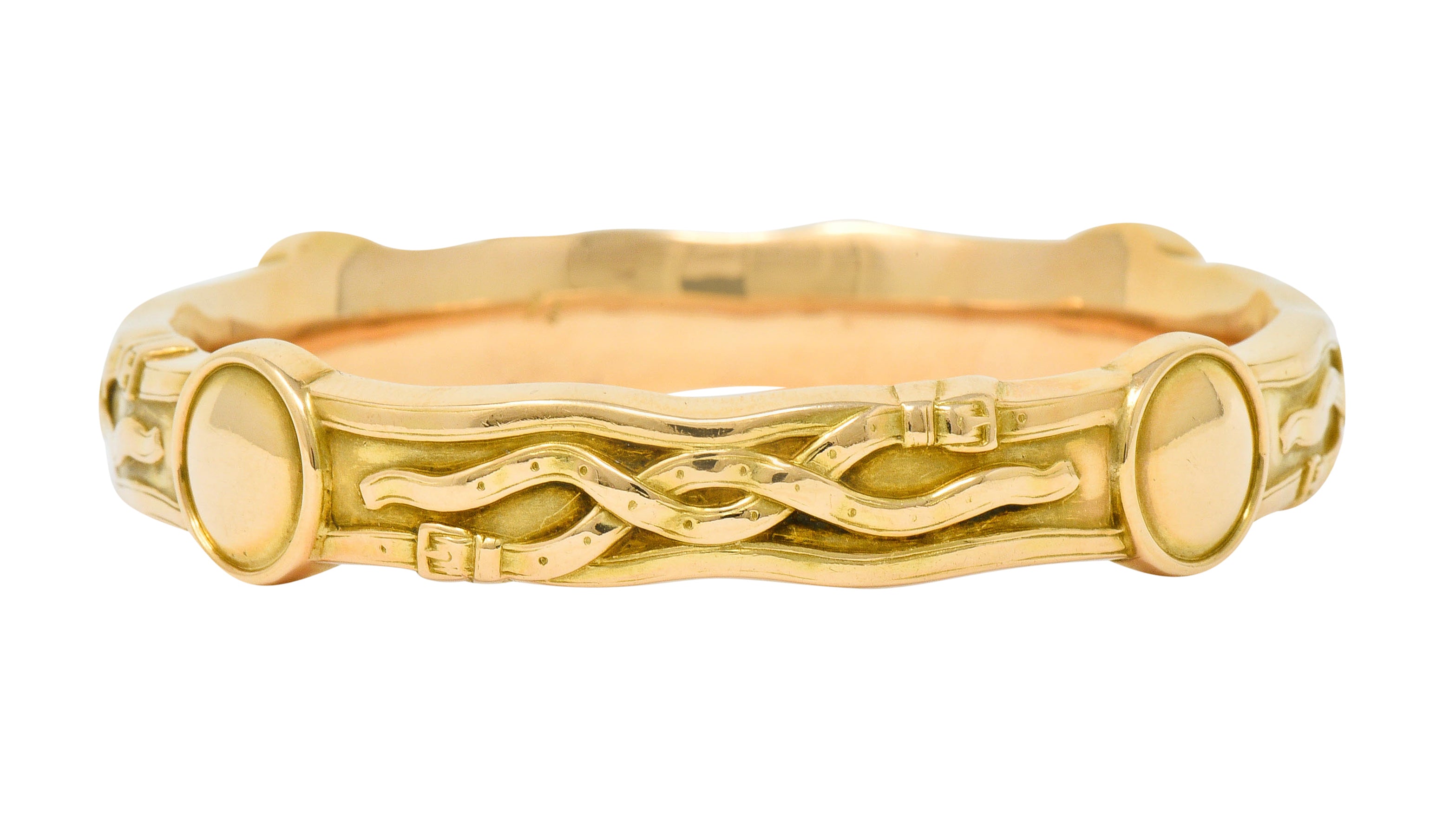 Riker Brothers Art Nouveau 14 Karat Gold Buckle Bangle Braceletbracelet - Wilson's Estate Jewelry