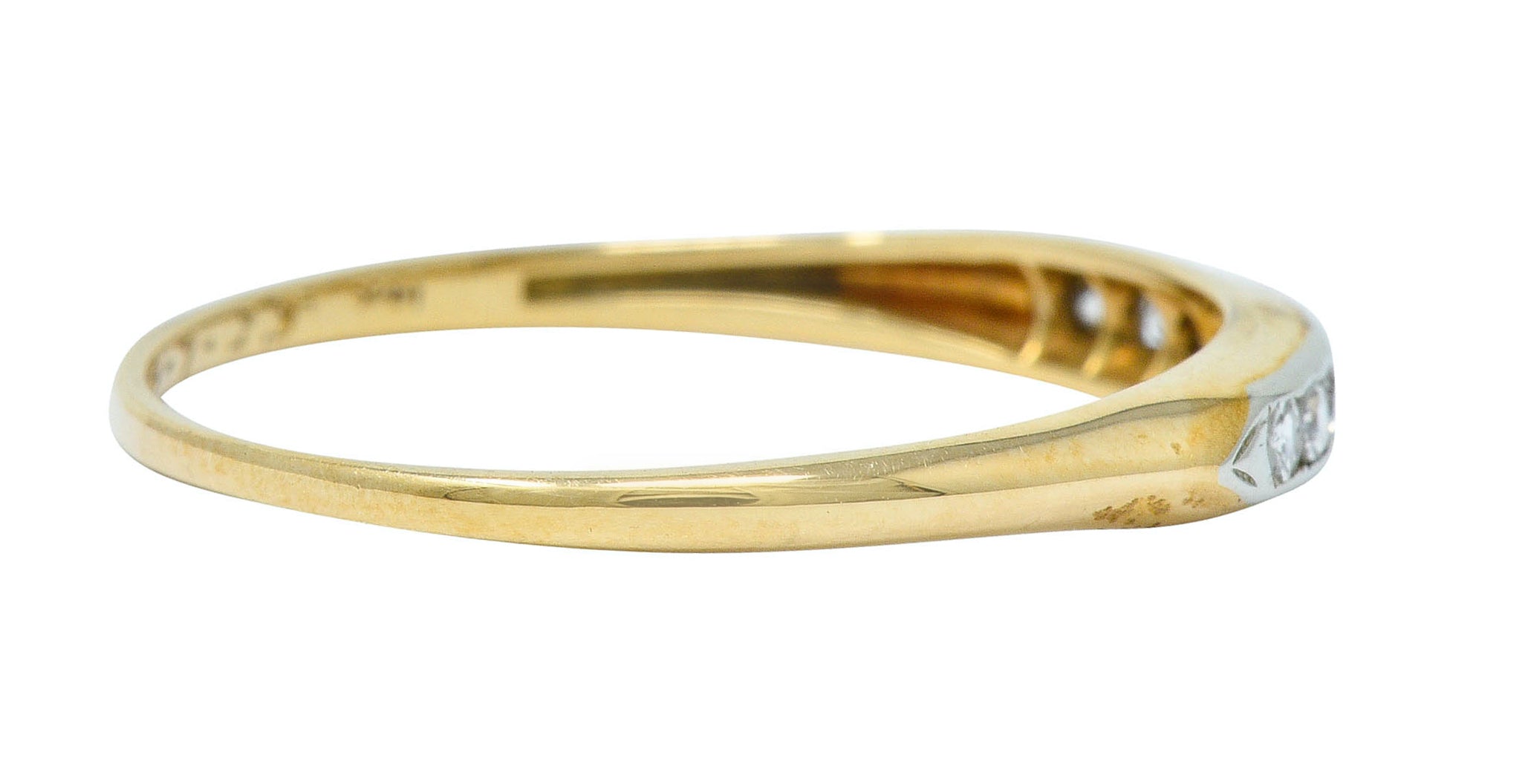 Art Deco Diamond 14 Karat Two-Tone Gold Anniversary Band RingRing - Wilson's Estate Jewelry