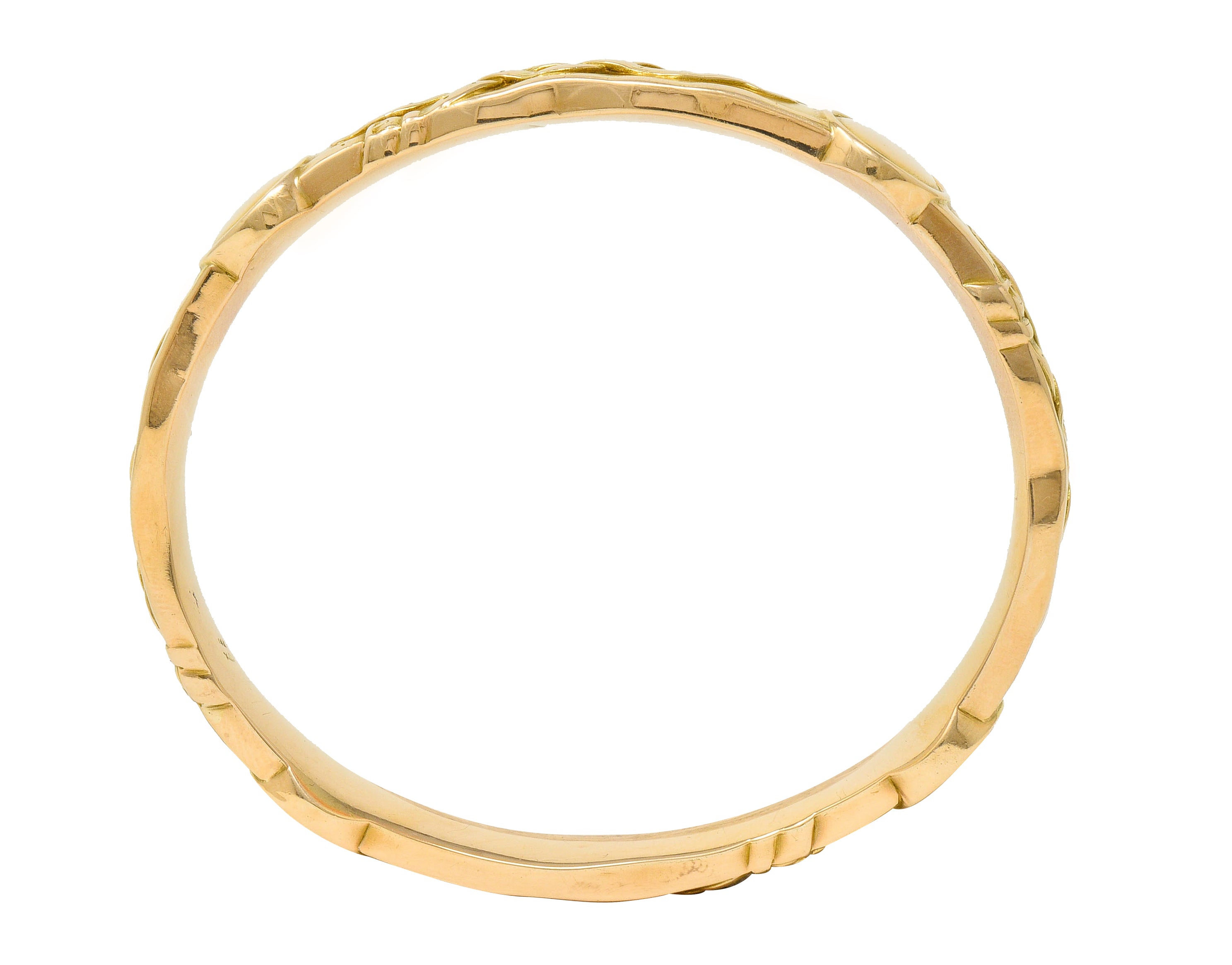 Riker Brothers Art Nouveau 14 Karat Gold Buckle Bangle Braceletbracelet - Wilson's Estate Jewelry