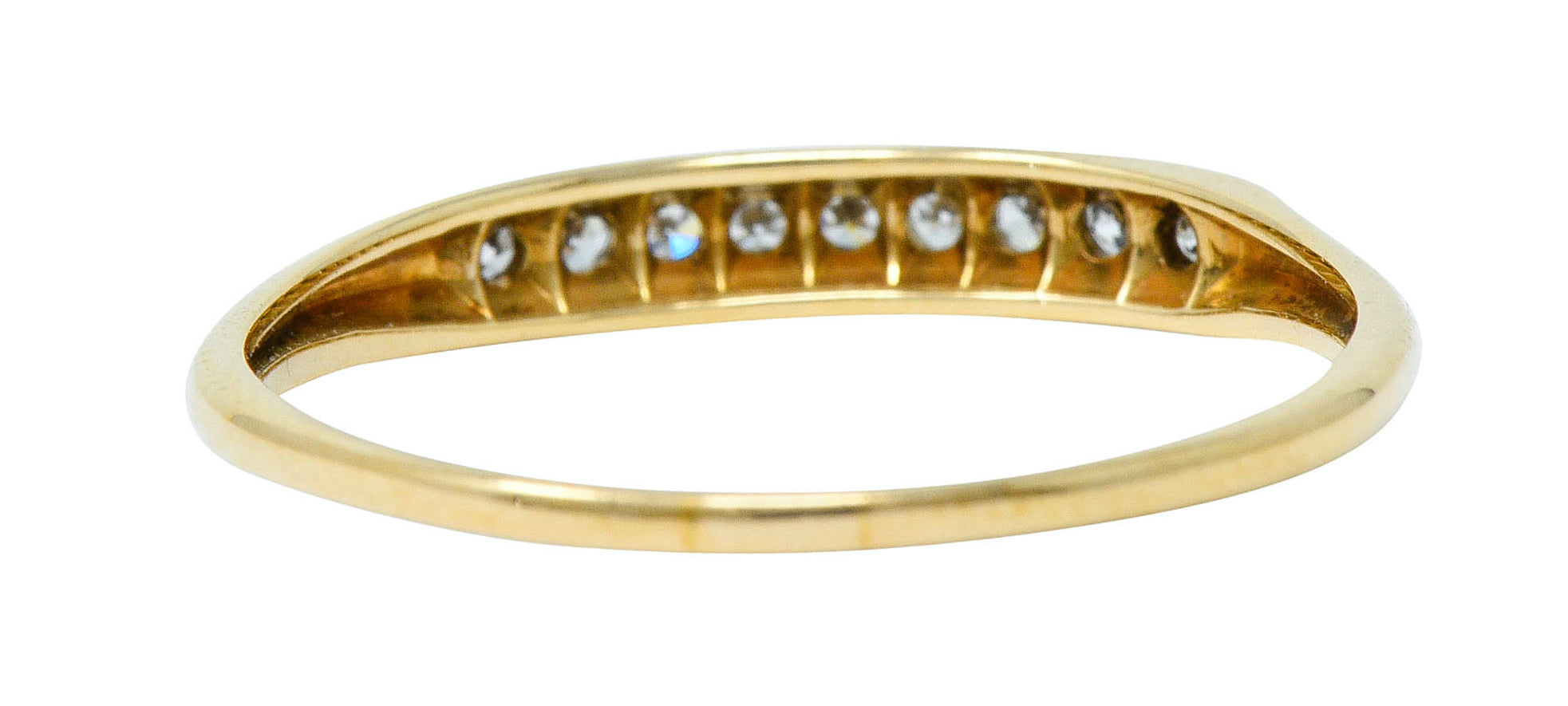 Art Deco Diamond 14 Karat Two-Tone Gold Anniversary Band RingRing - Wilson's Estate Jewelry