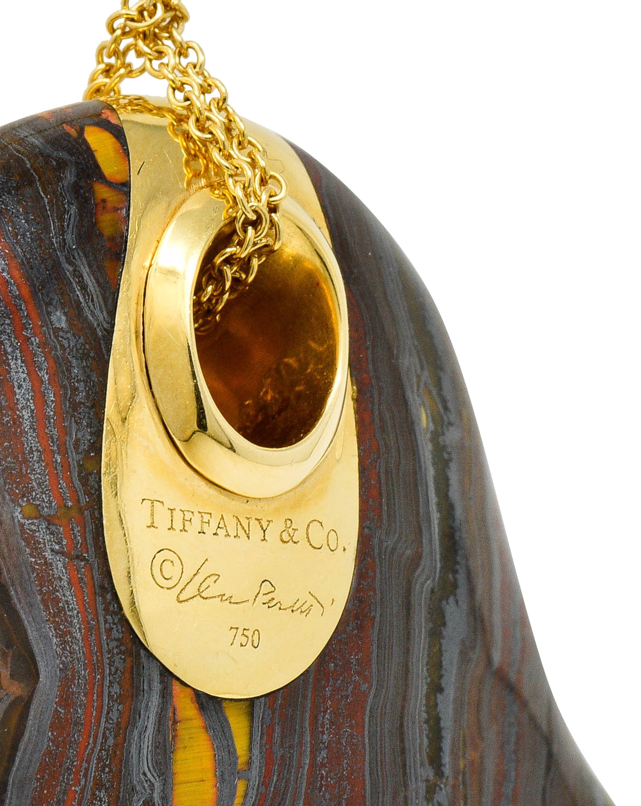 Elsa Peretti Tiffany & Co. Tiger Iron 18 Karat Gold Touchstone Pendant NecklaceNecklace - Wilson's Estate Jewelry