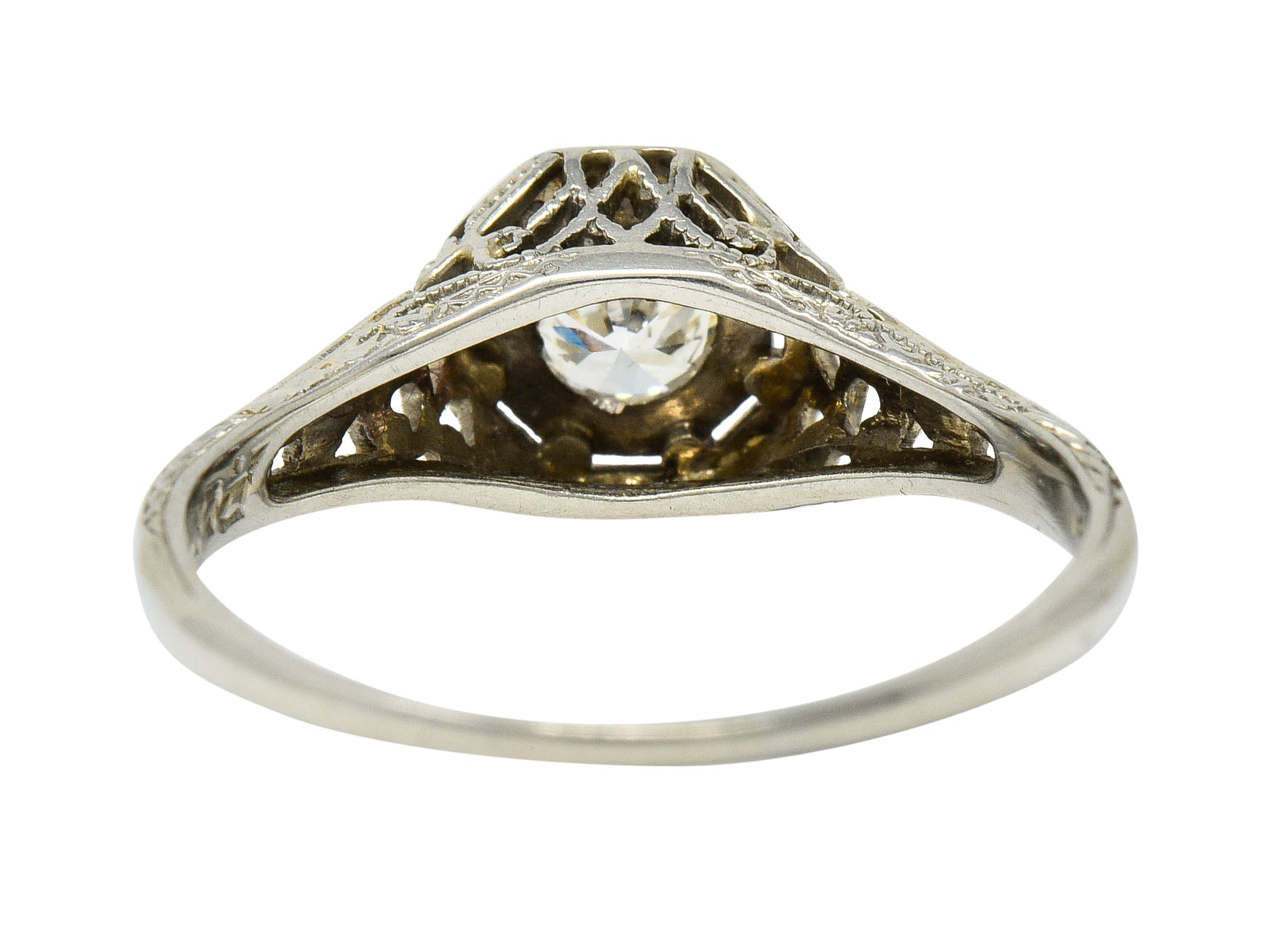 Fulmer & Co. Diamond 18 Karat White Gold Octagonal Engagement RingRing - Wilson's Estate Jewelry