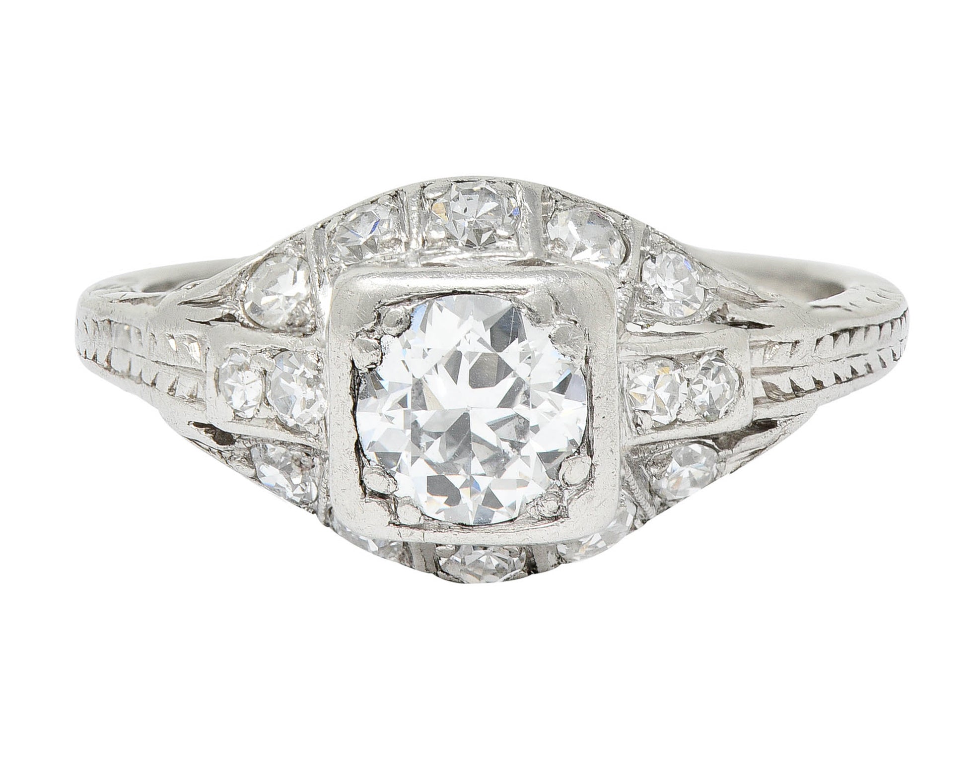 Art Deco 0.75 CTW Diamond Platinum Engagement Ring Circa 1930Ring - Wilson's Estate Jewelry