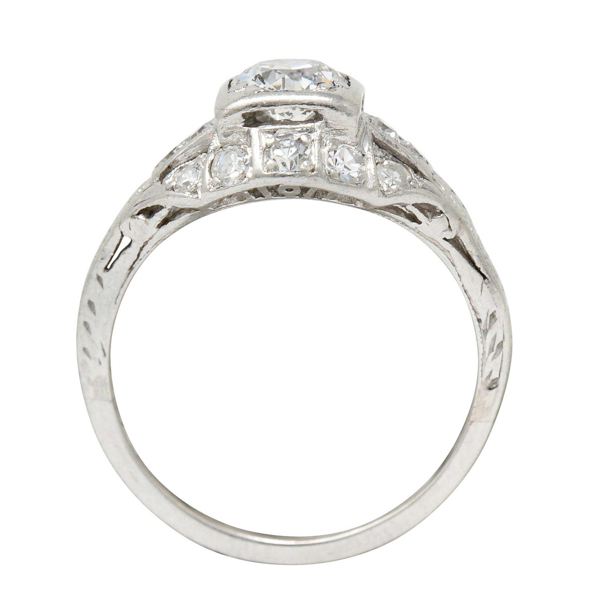 Art Deco 0.75 CTW Diamond Platinum Engagement Ring Circa 1930Ring - Wilson's Estate Jewelry