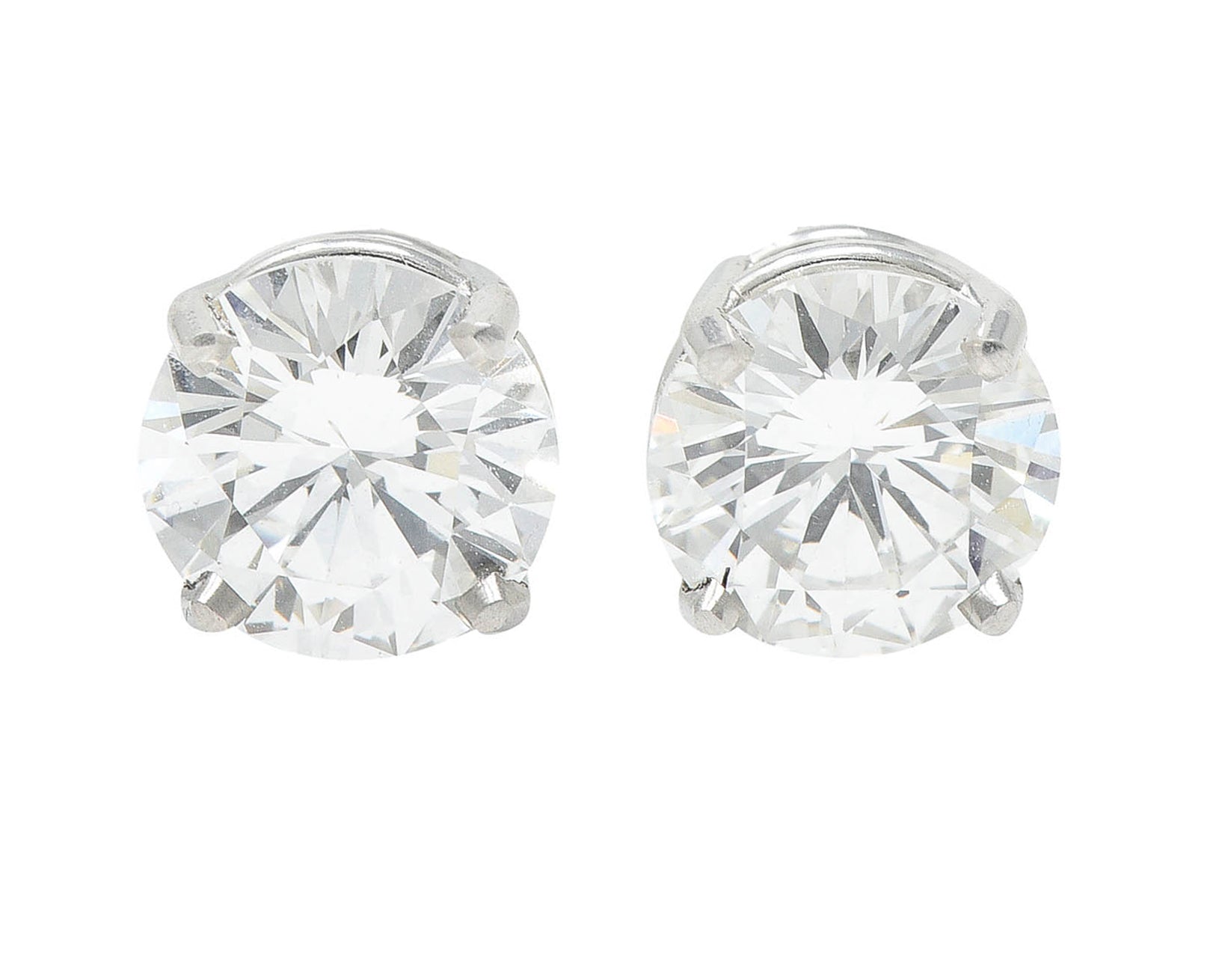 Classic 2.04 CTW Diamond 18 Karat White Gold Stud Earrings GIAEarrings - Wilson's Estate Jewelry