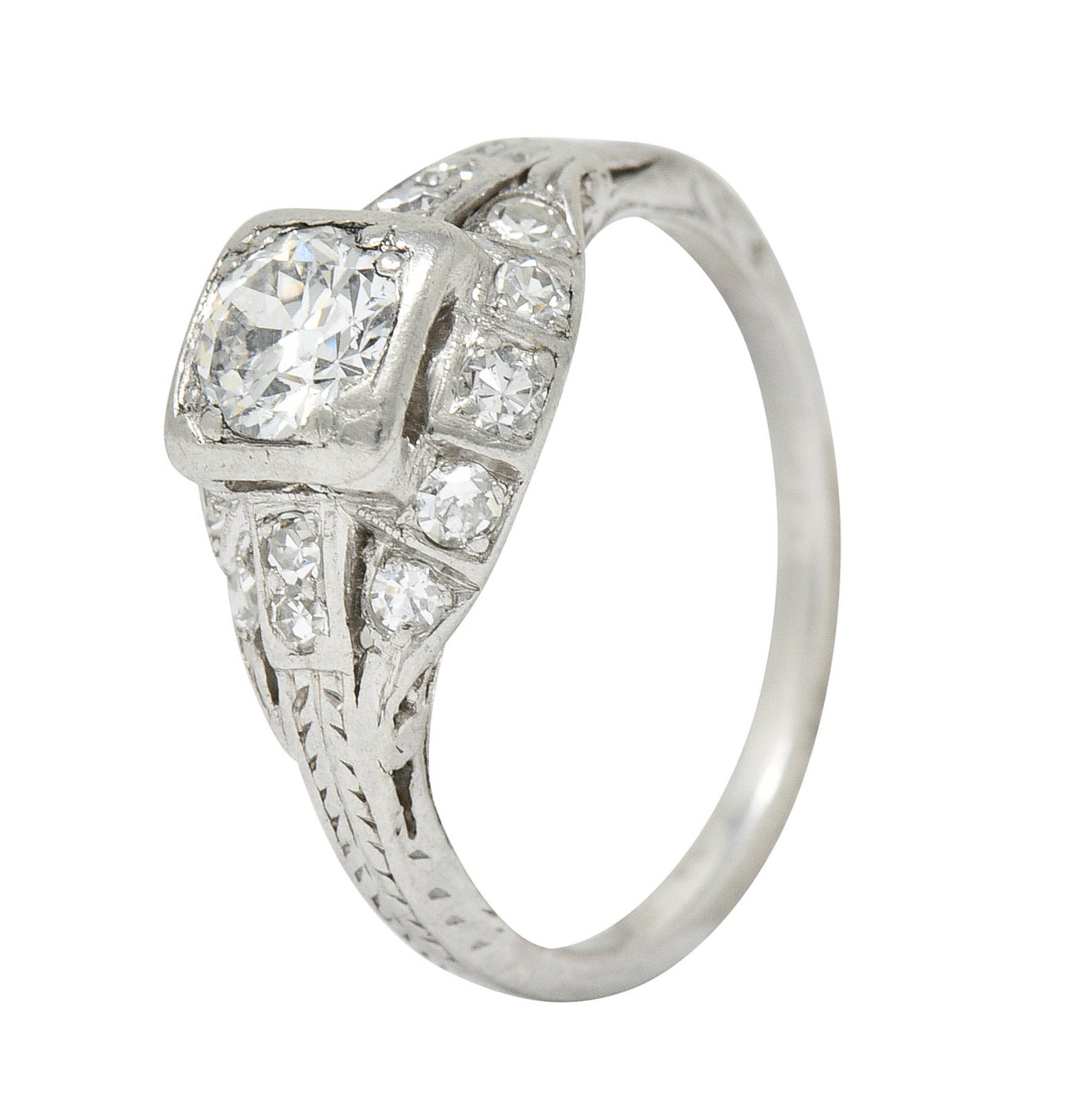 Art Deco 0.75 CTW Diamond Platinum Engagement Ring Circa 1930Ring - Wilson's Estate Jewelry